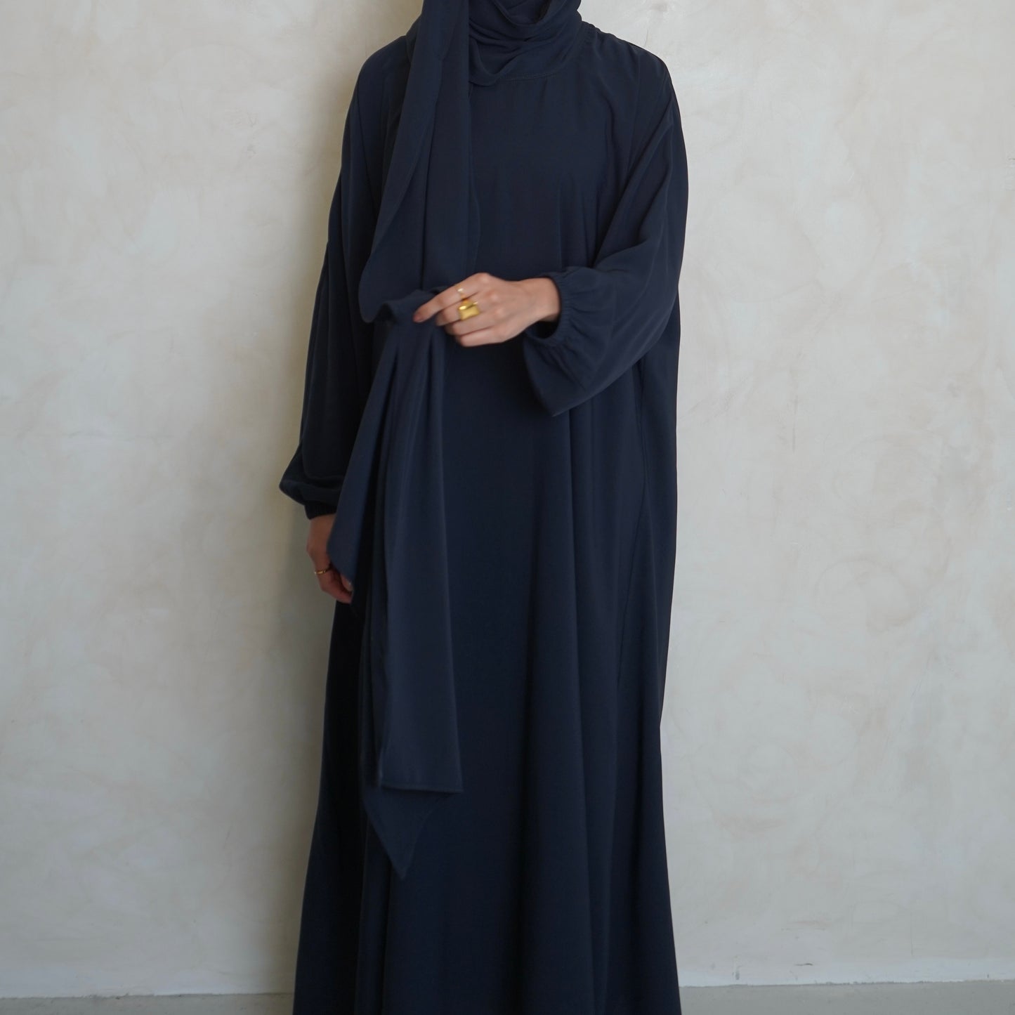 1pc Prayer Jilbaya Navy Grey