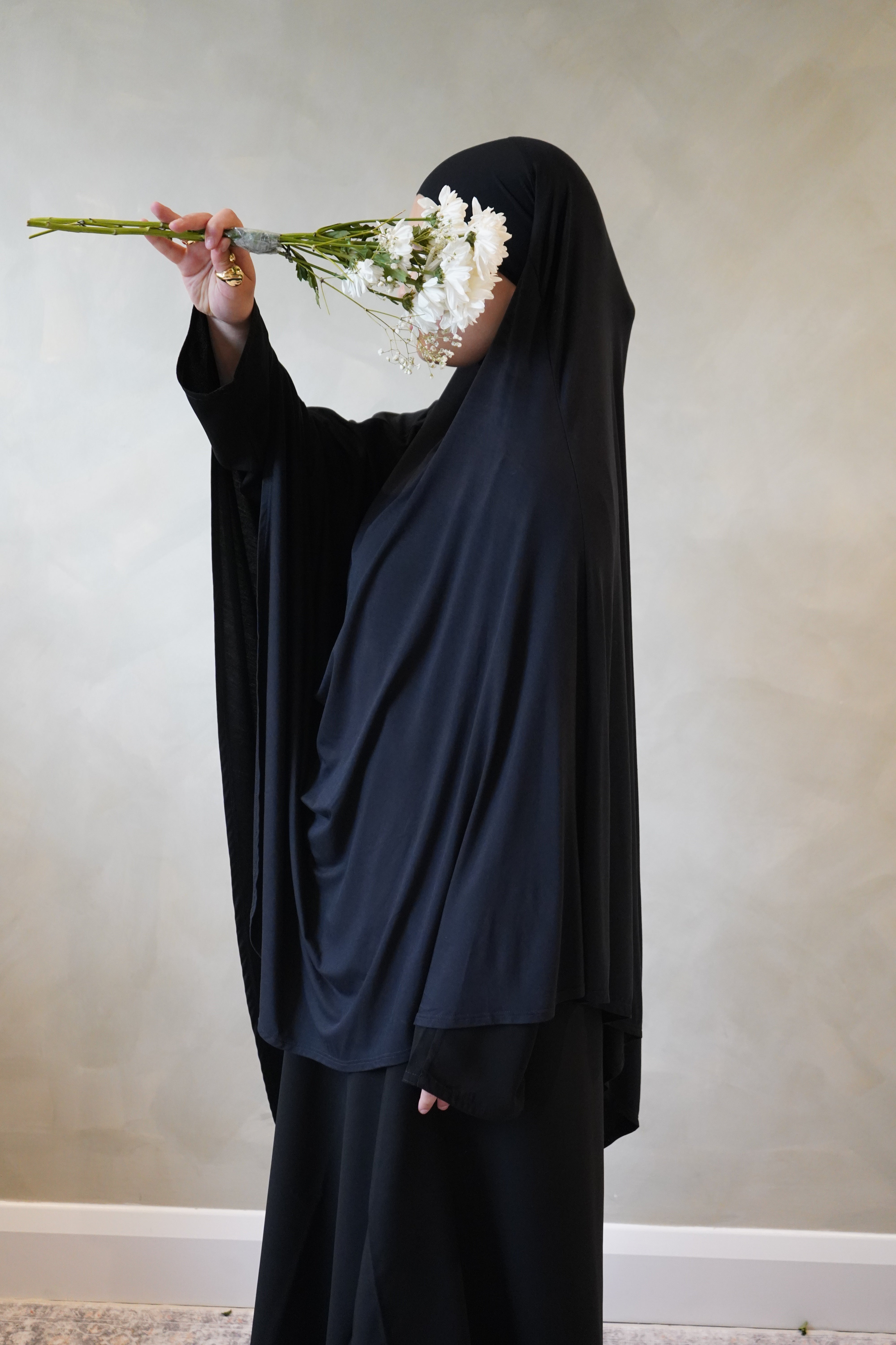 Small Black Jersey Khimar