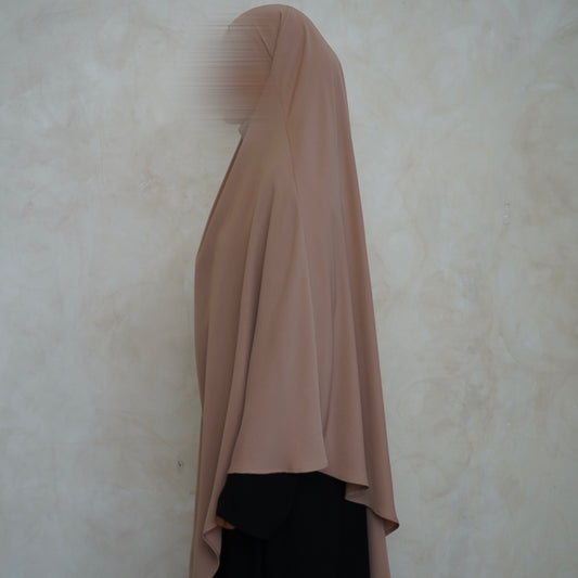 Cream Khimar with Niqab Ties