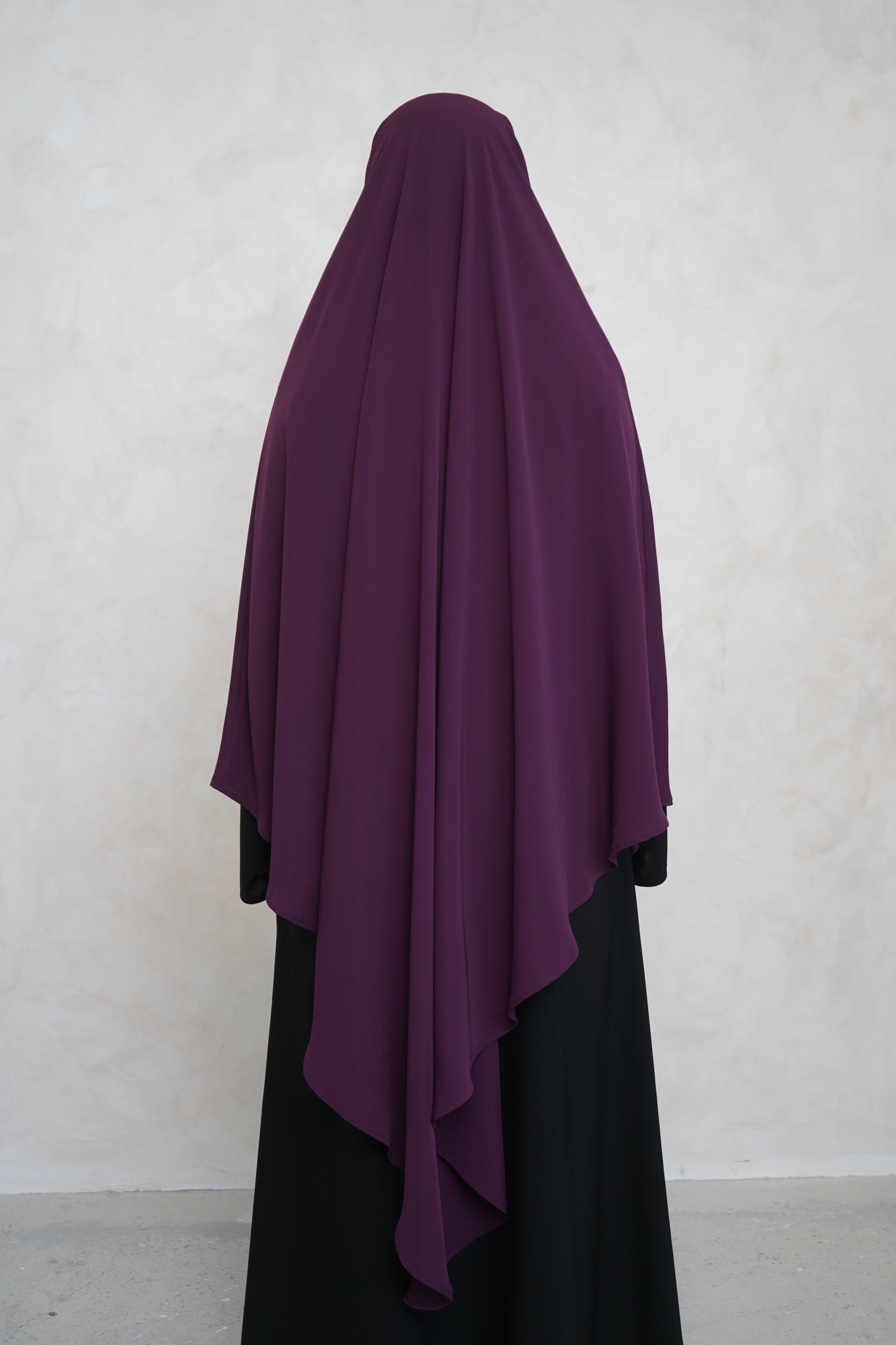 Burgundy Khimar with Niqab Ties