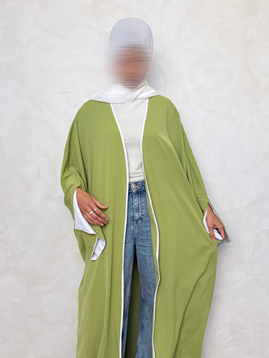 Open Abaya Green