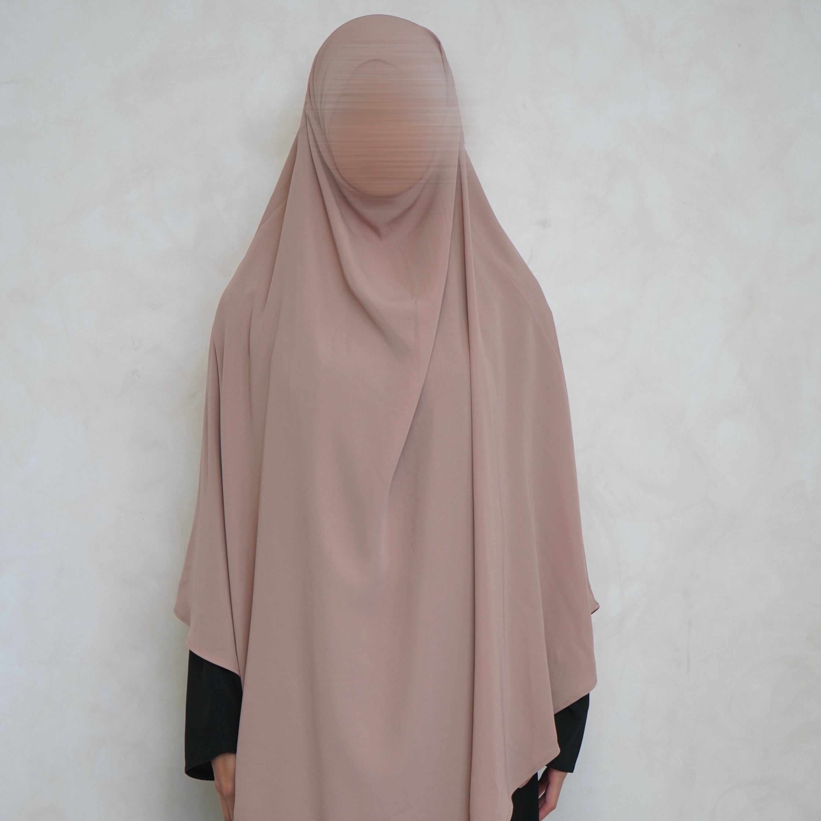 Extra Long Cream Khimar with Niqab Ties