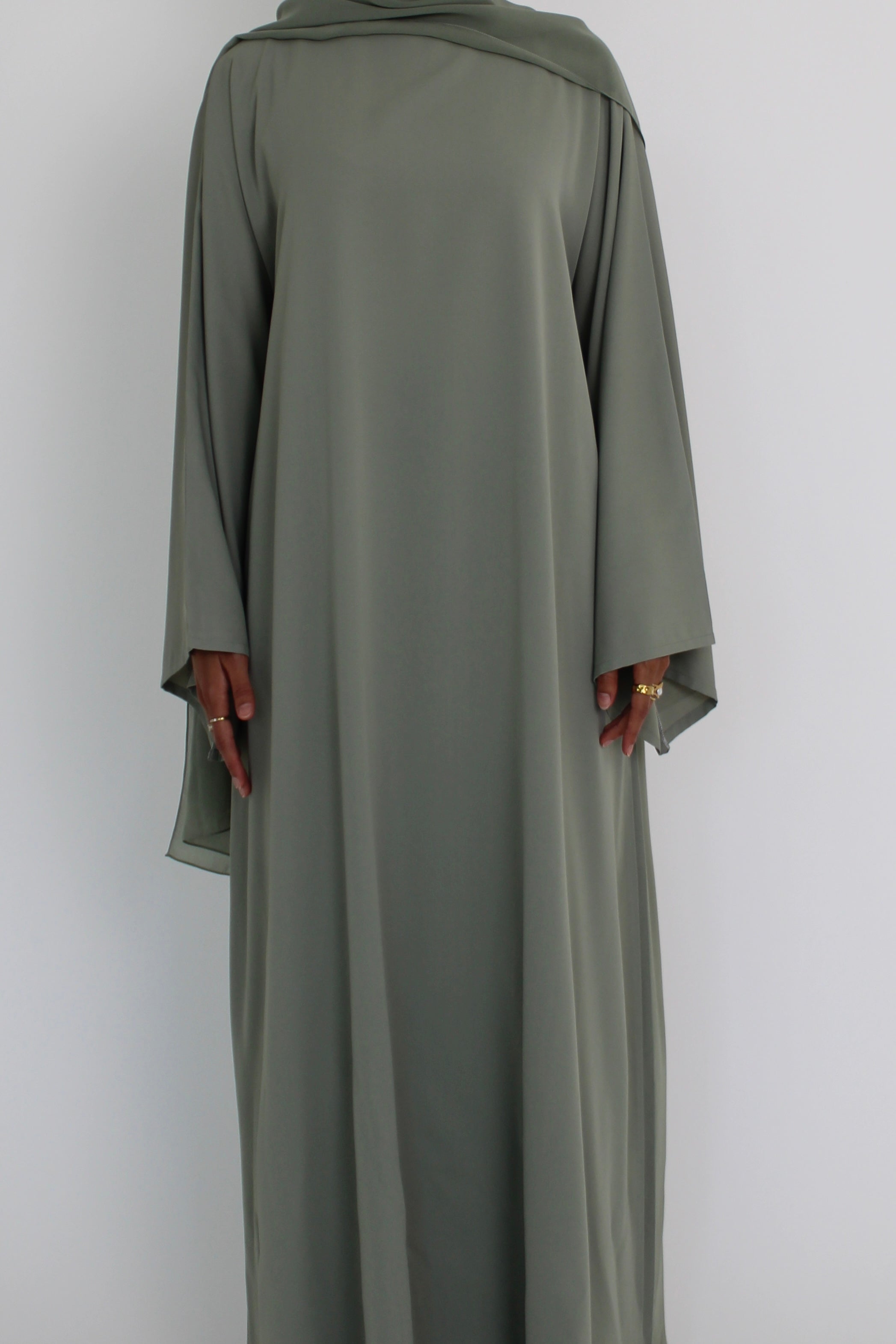 Matcha Green Sleeve Abaya with hijab