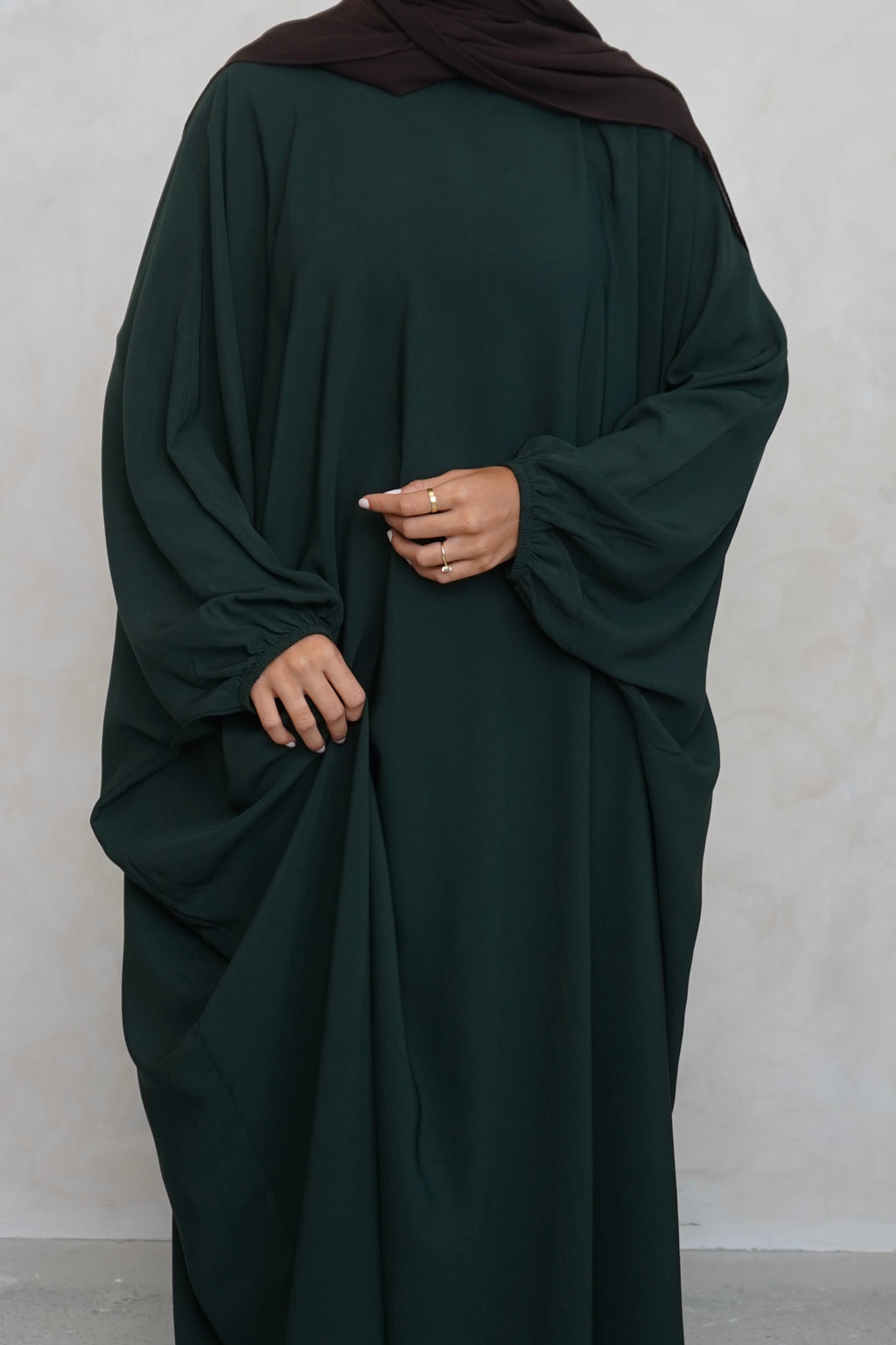 Cuffed Norah Batwing Jilbaya Bottle Green