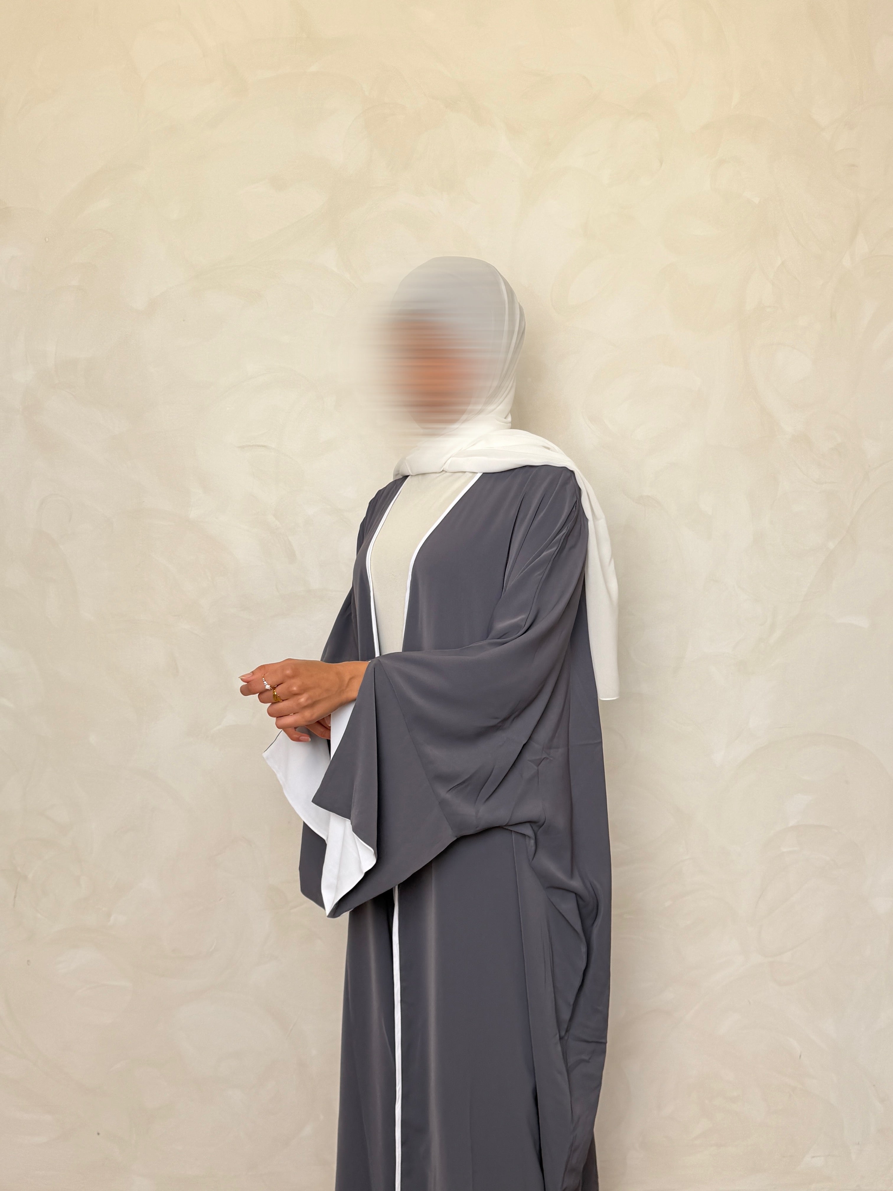 Open Abaya Grey