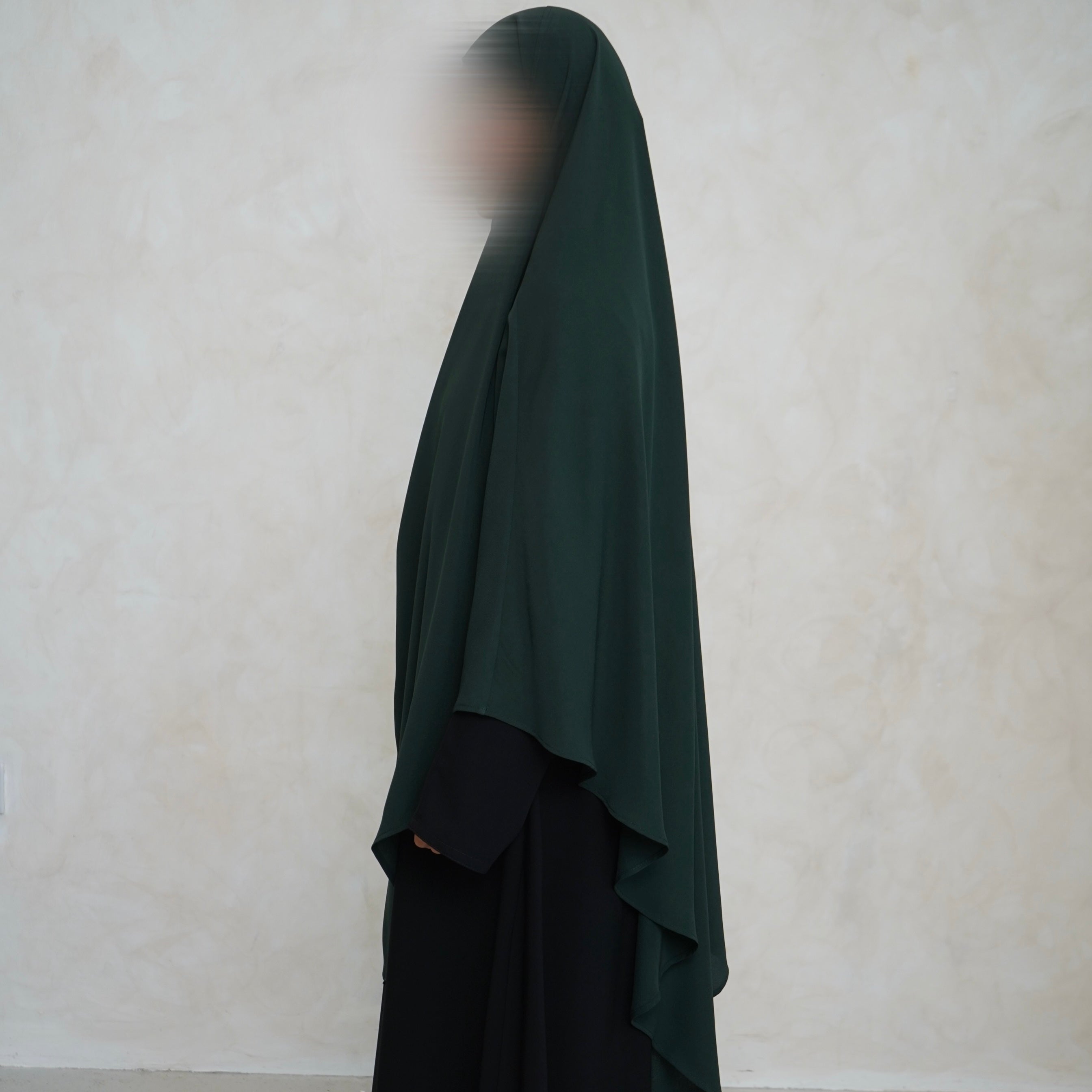 Bottle Green Khimar with Niqab Ties