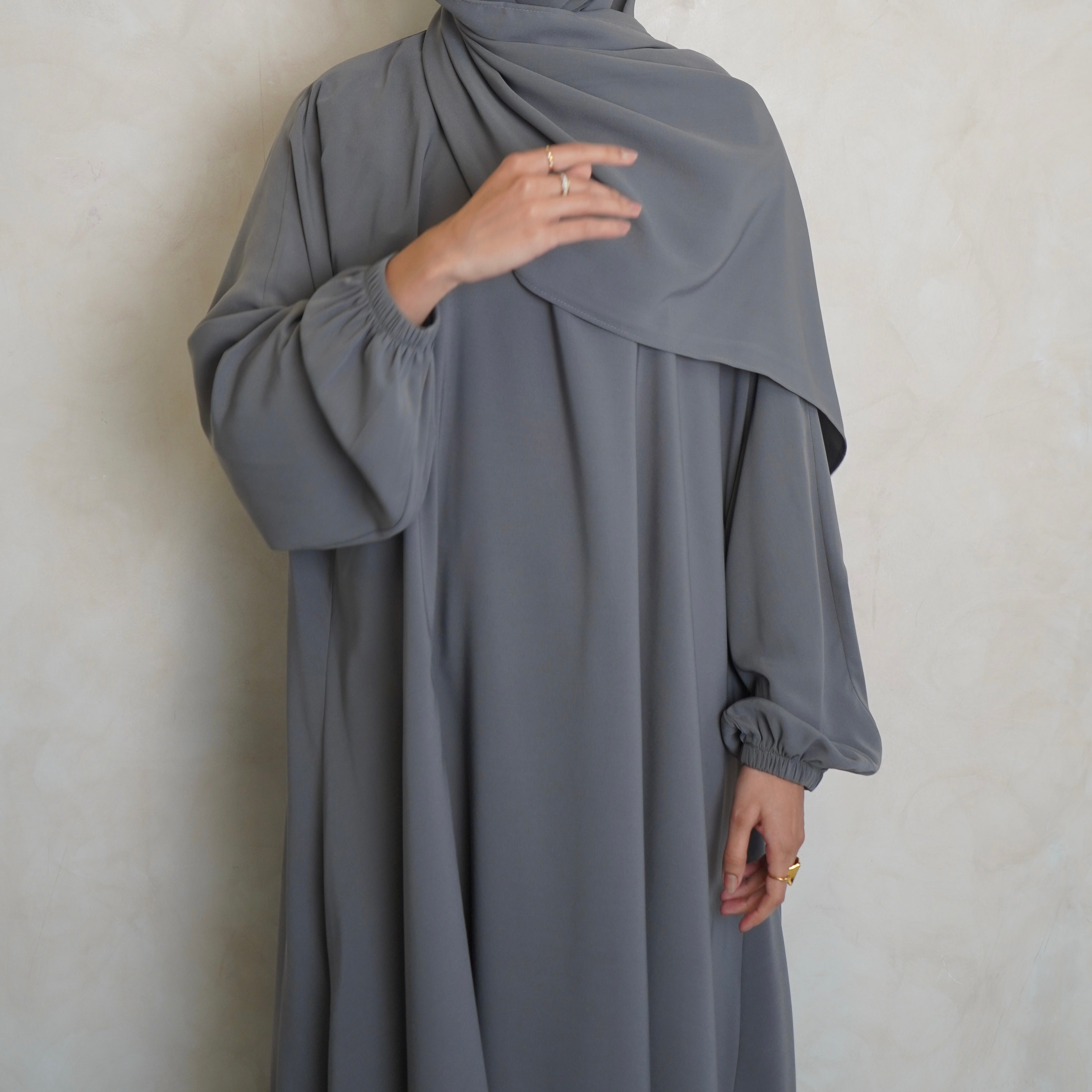 1pc Prayer Jilbaya Light Grey