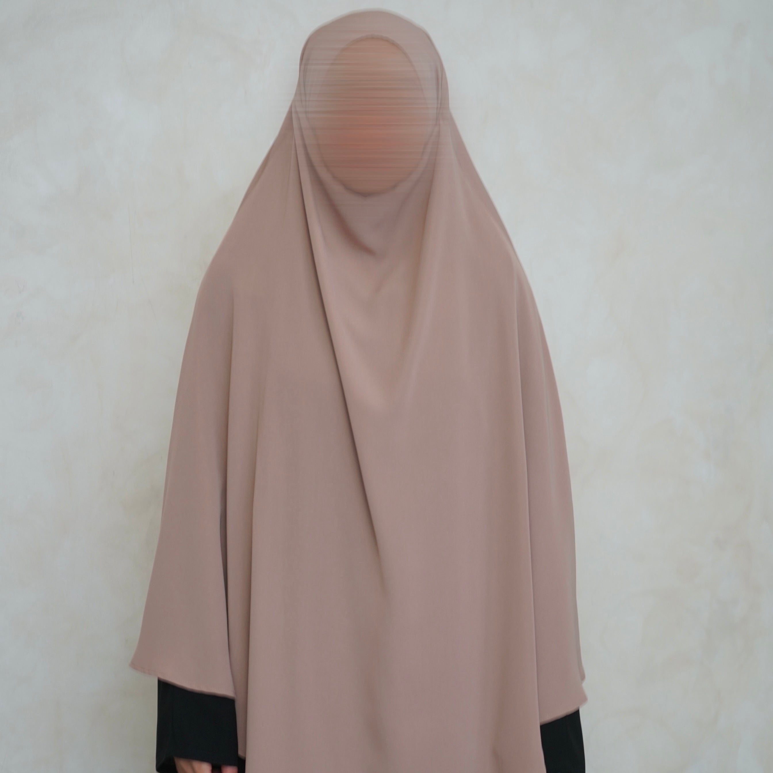 Cream Khimar with Niqab Ties