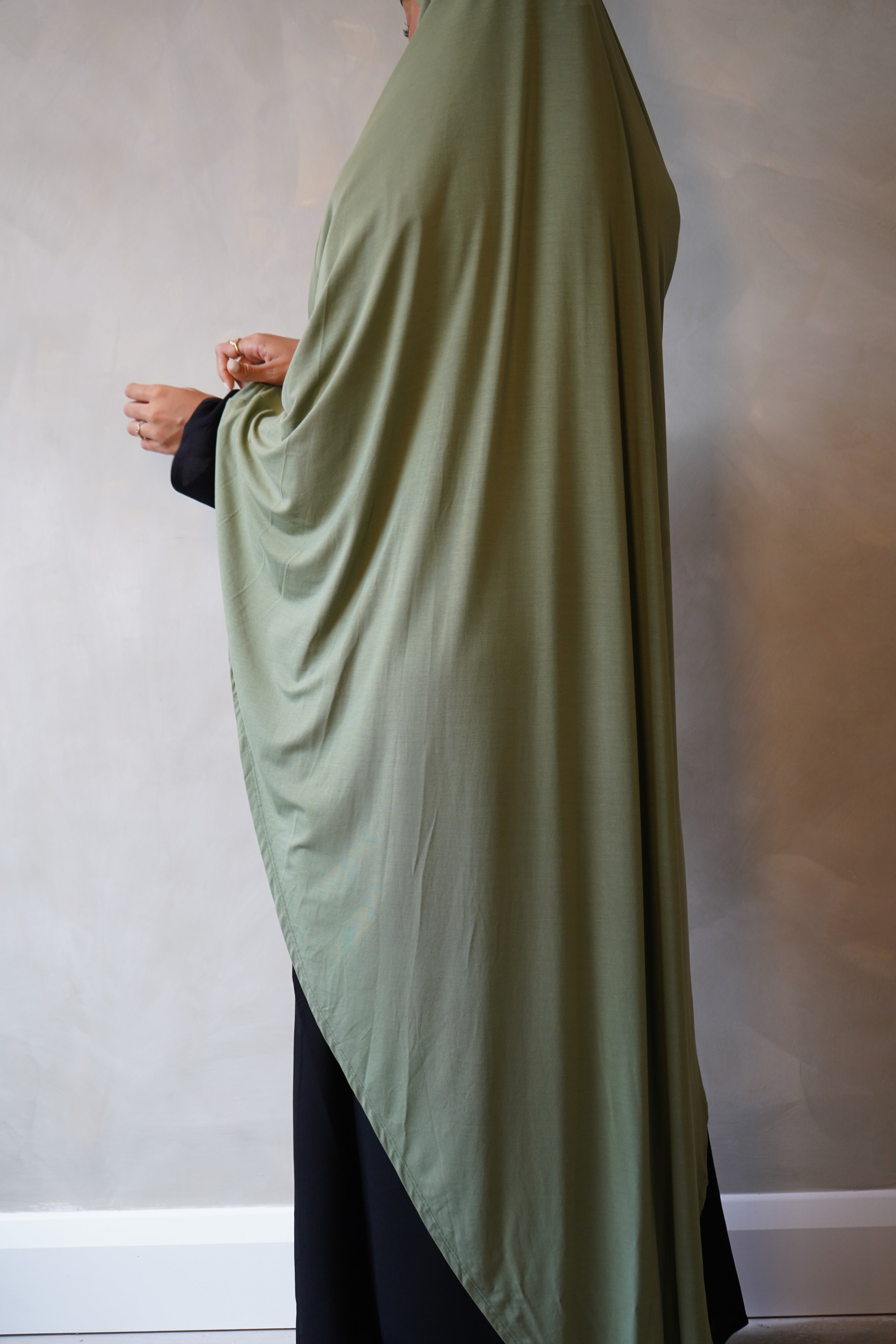 Large Olive Green Jersey Khimar