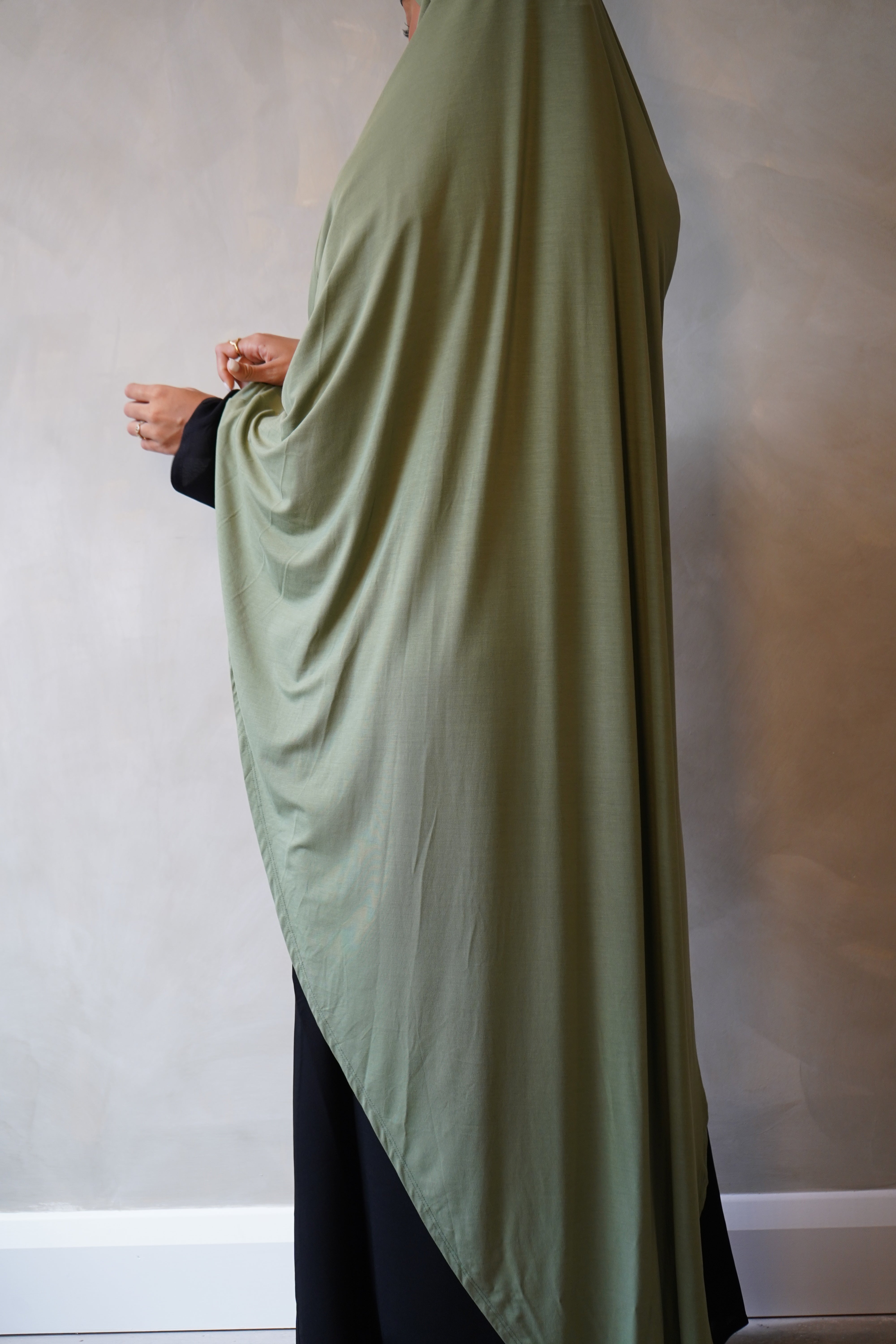 Large Olive Green Jersey Khimar