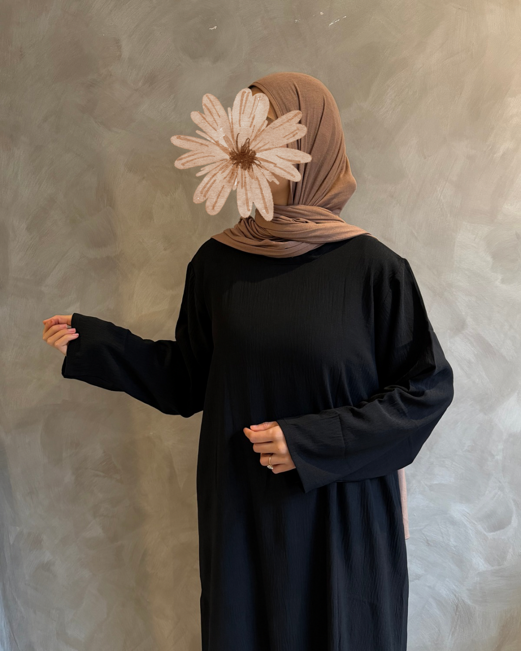 Long Sleeve Slip Dress Black