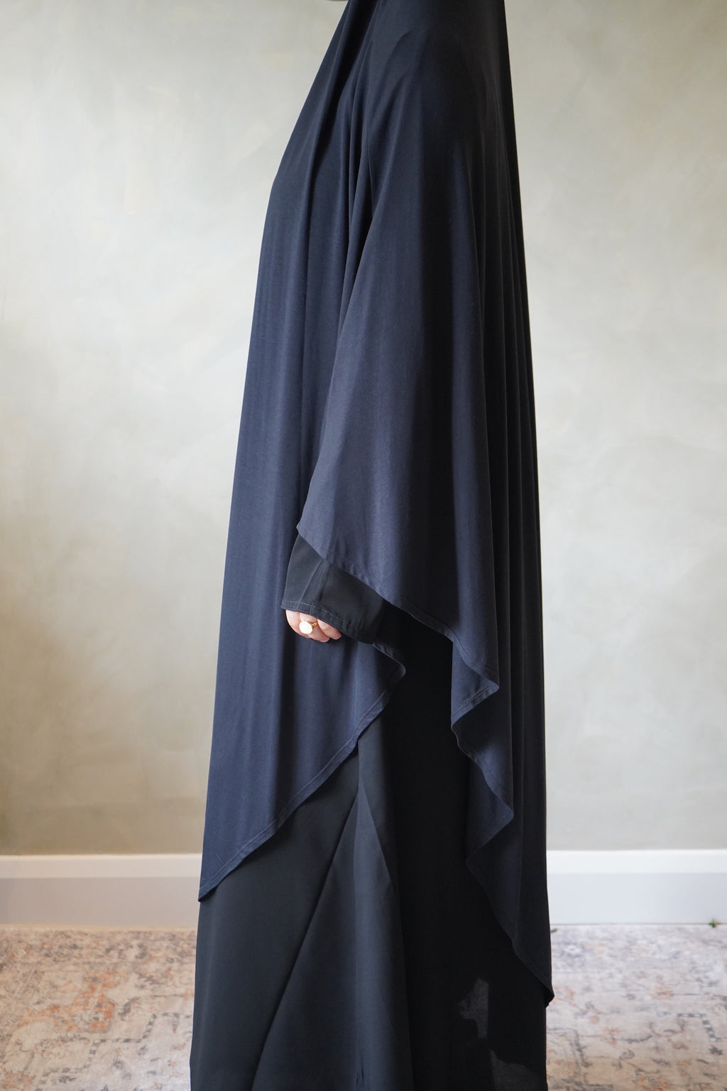 Large Black Jersey Khimar