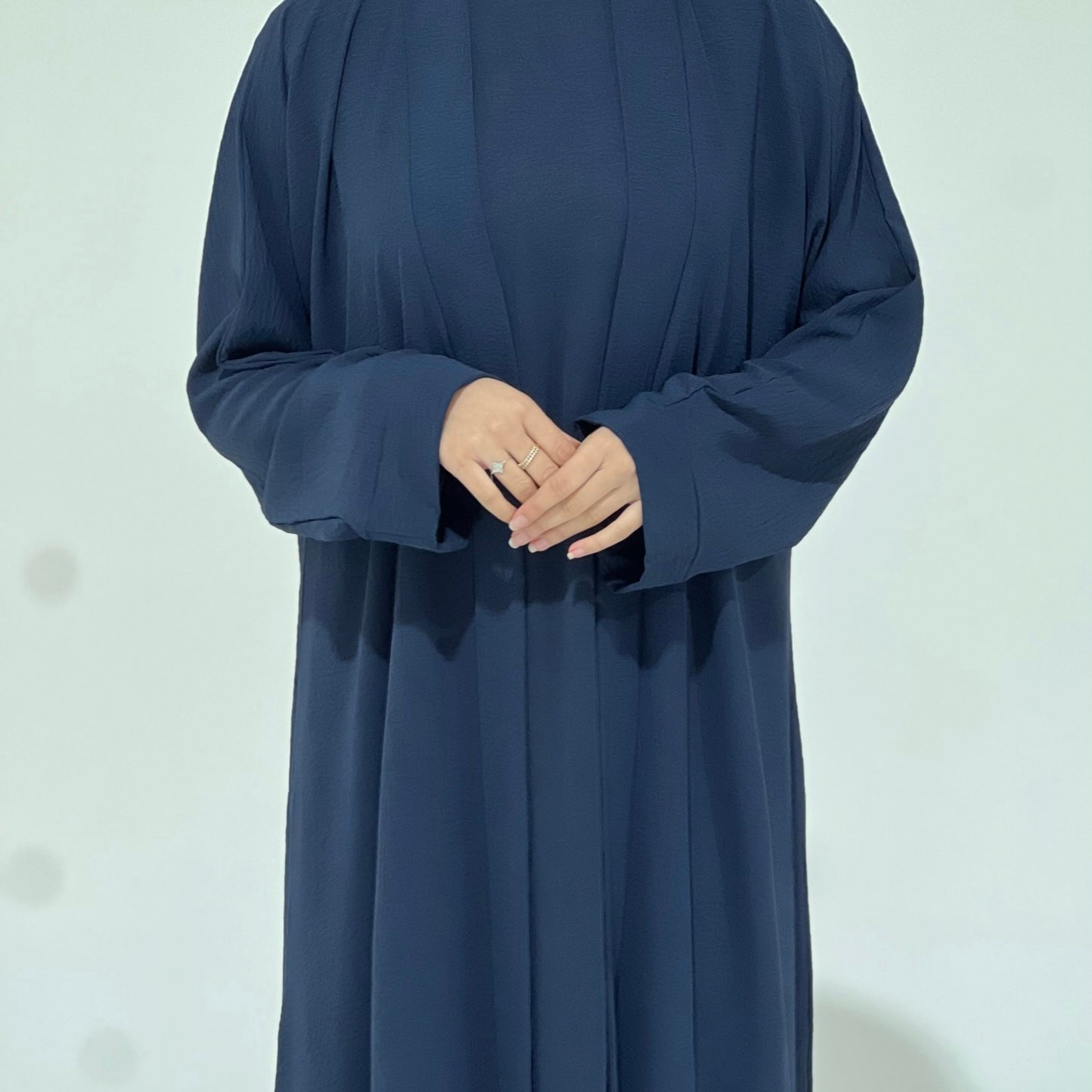 Crepe Abaya Set Navy Blue