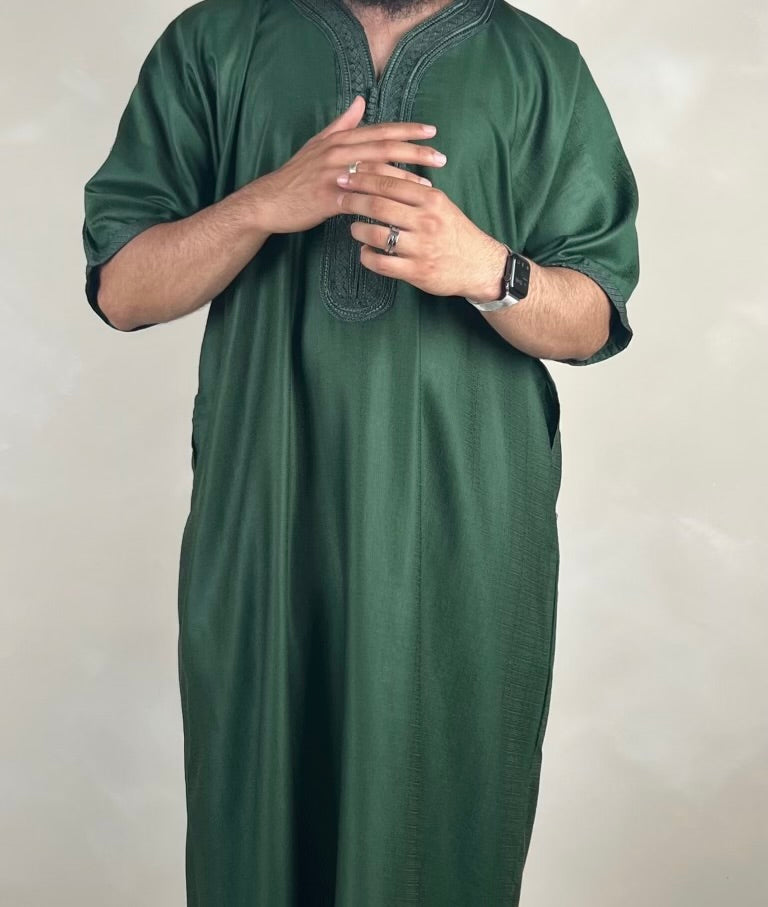 Men’s Moroccan Kaftan Bottle Green