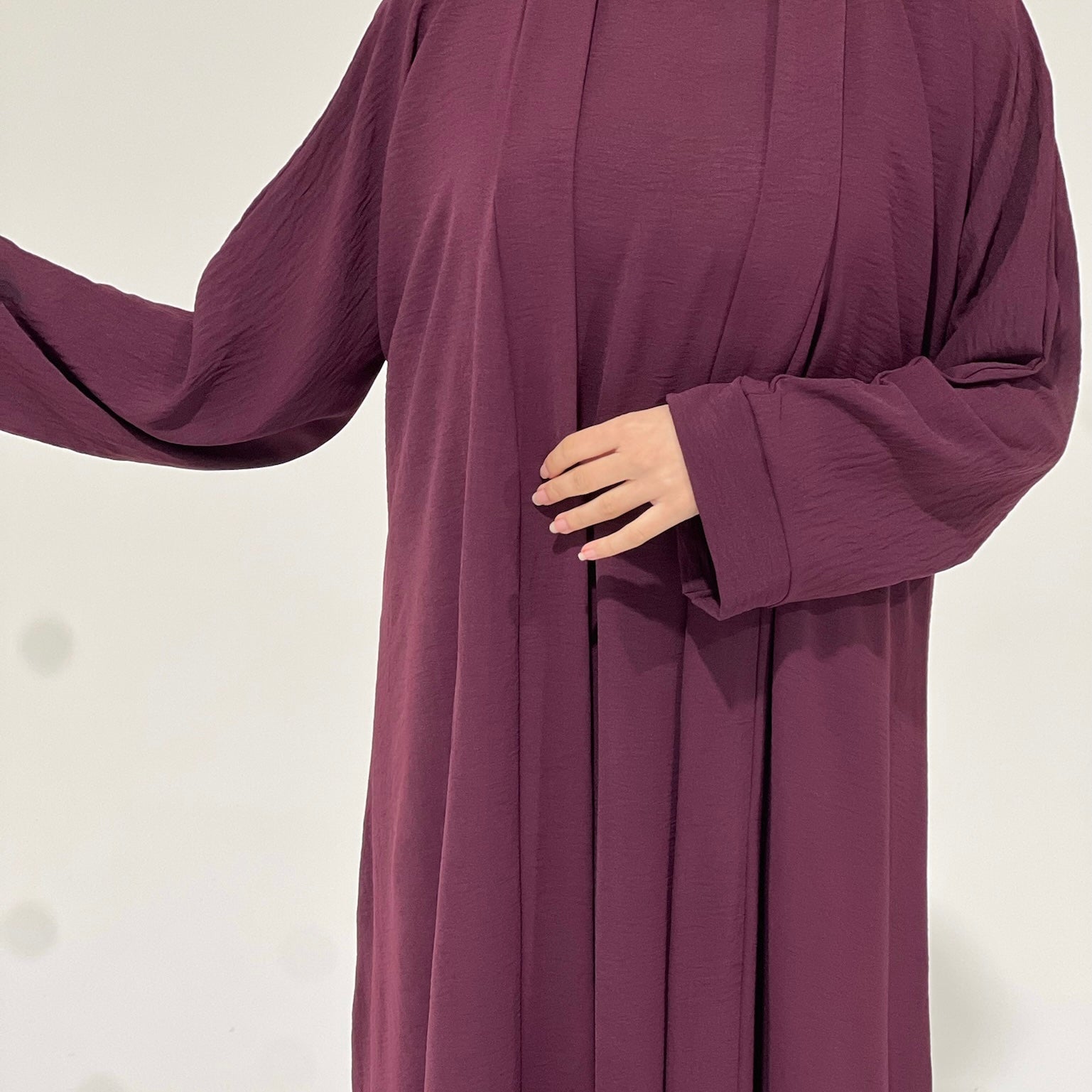 Crepe Abaya Set Burgundy