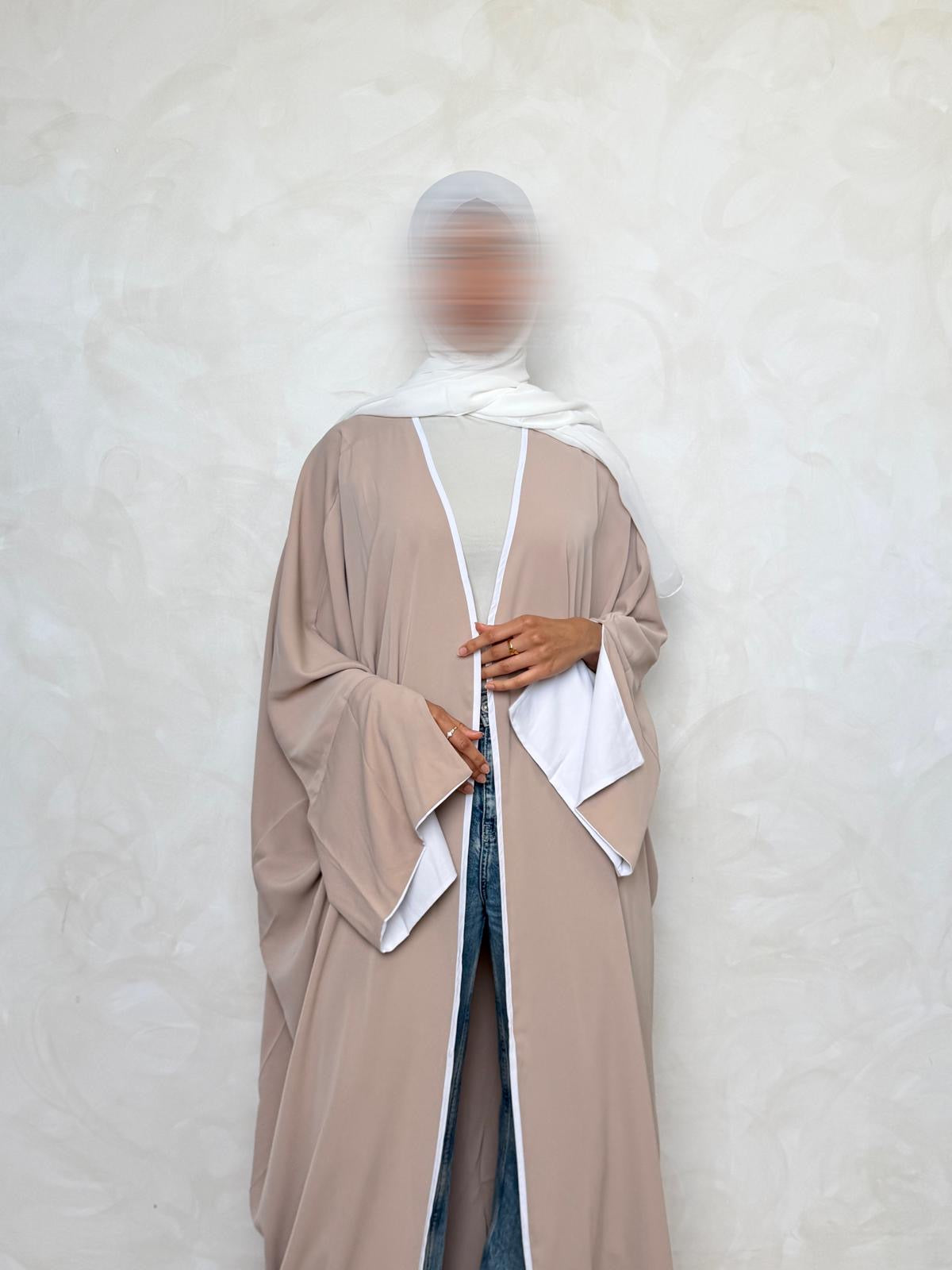 Open Abaya Apricot