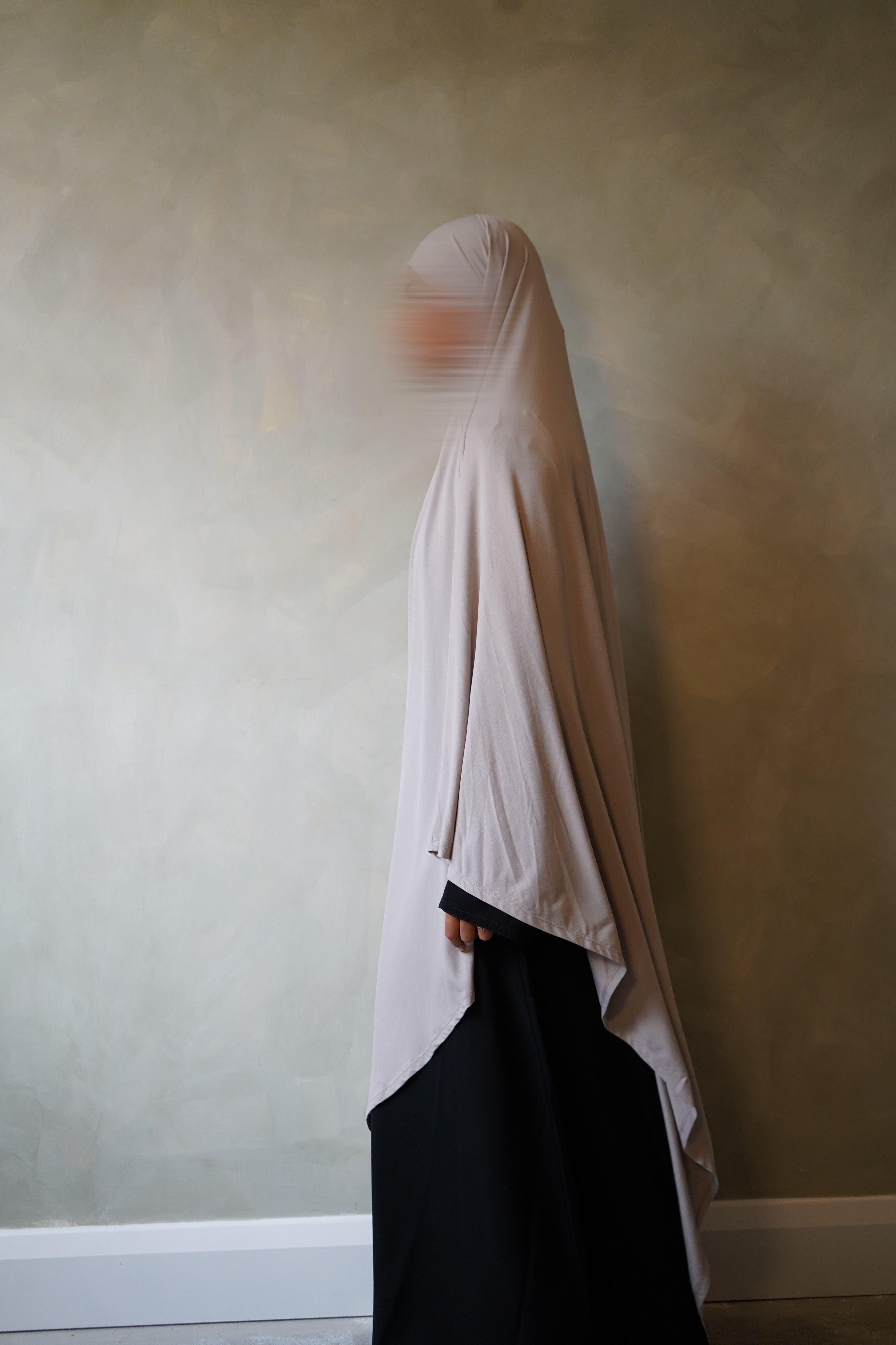 Small Light Beige Jersey Khimar