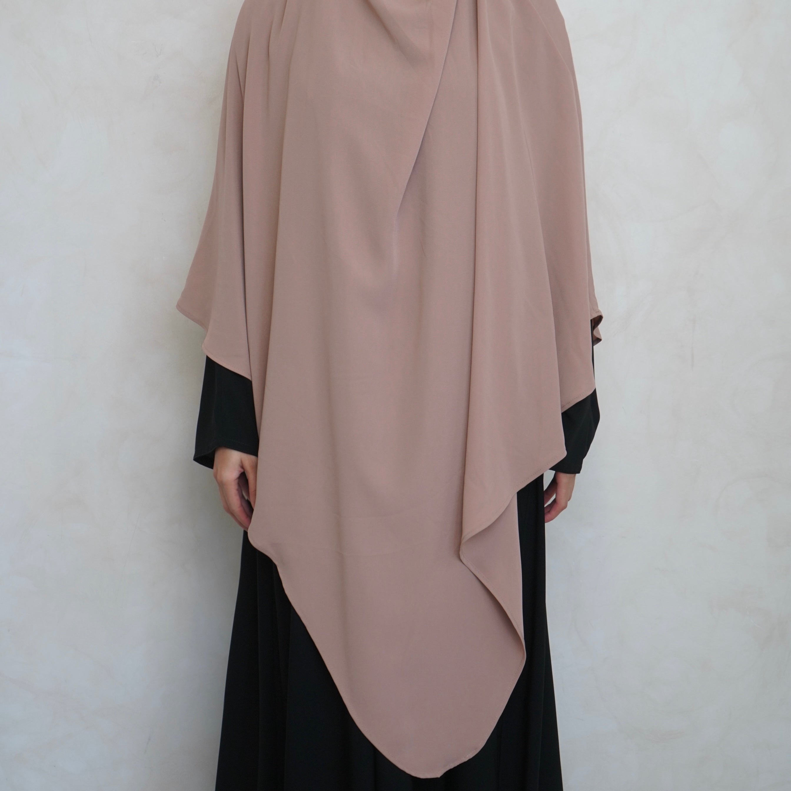 Extra Long Cream Khimar with Niqab Ties