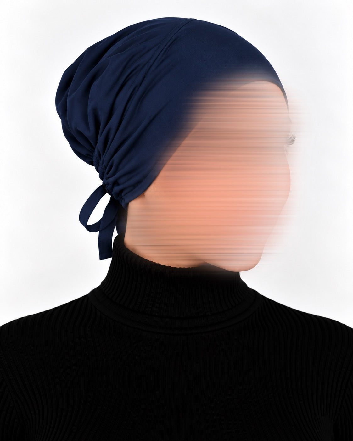 Rayon Jersey Tied Headcap Navy Blue