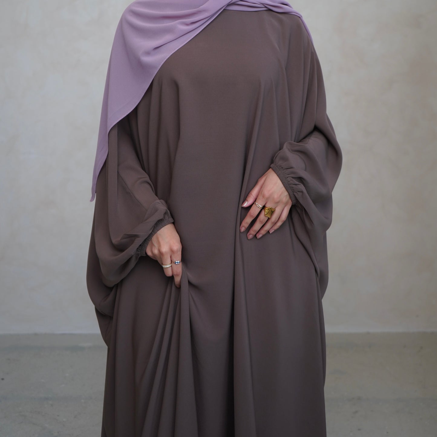 Cuffed Norah Batwing Jilbaya Brown