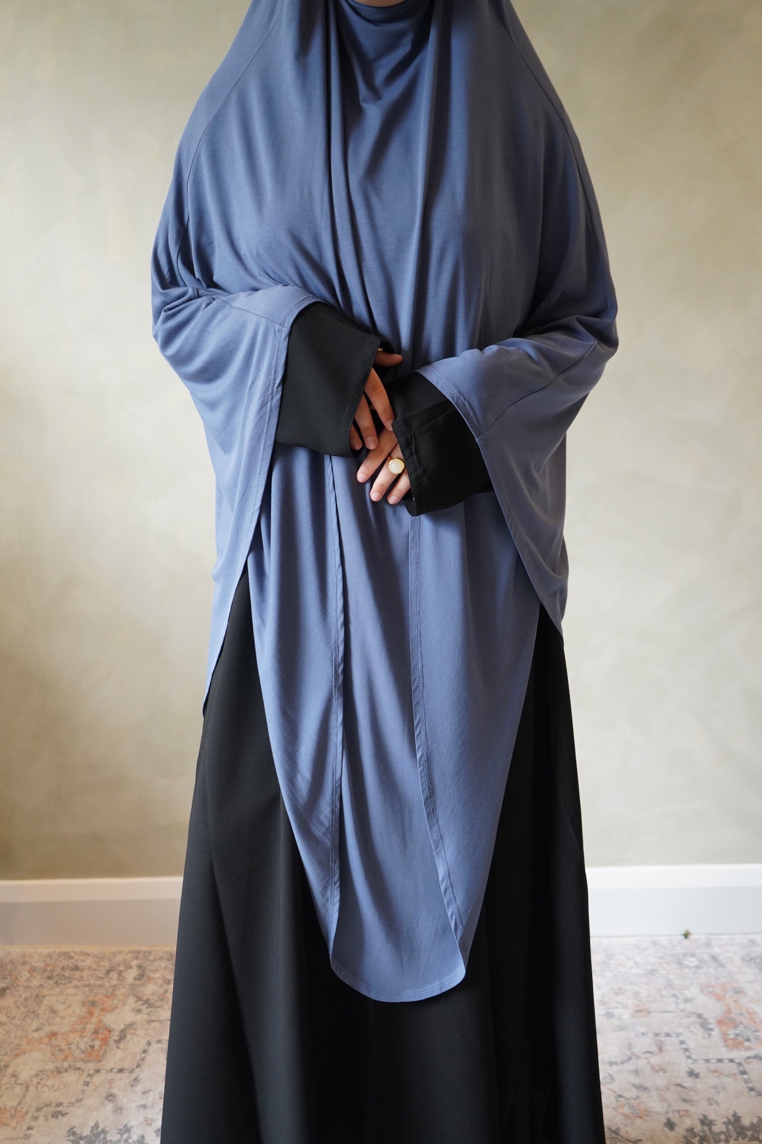 Large Steel Blue Jersey Khimar