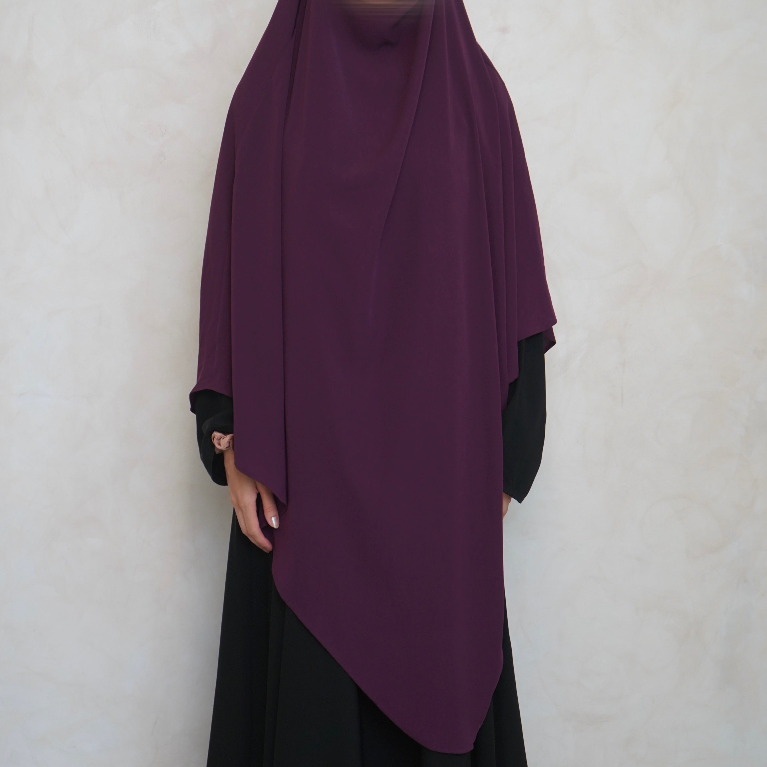 Burgundy Khimar with Niqab Ties