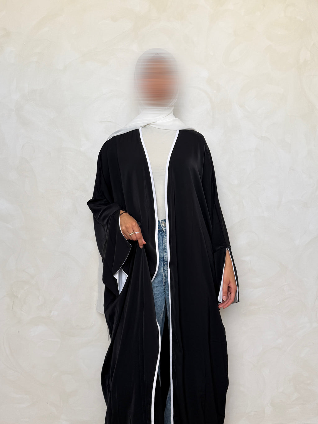 Open Abaya Noir