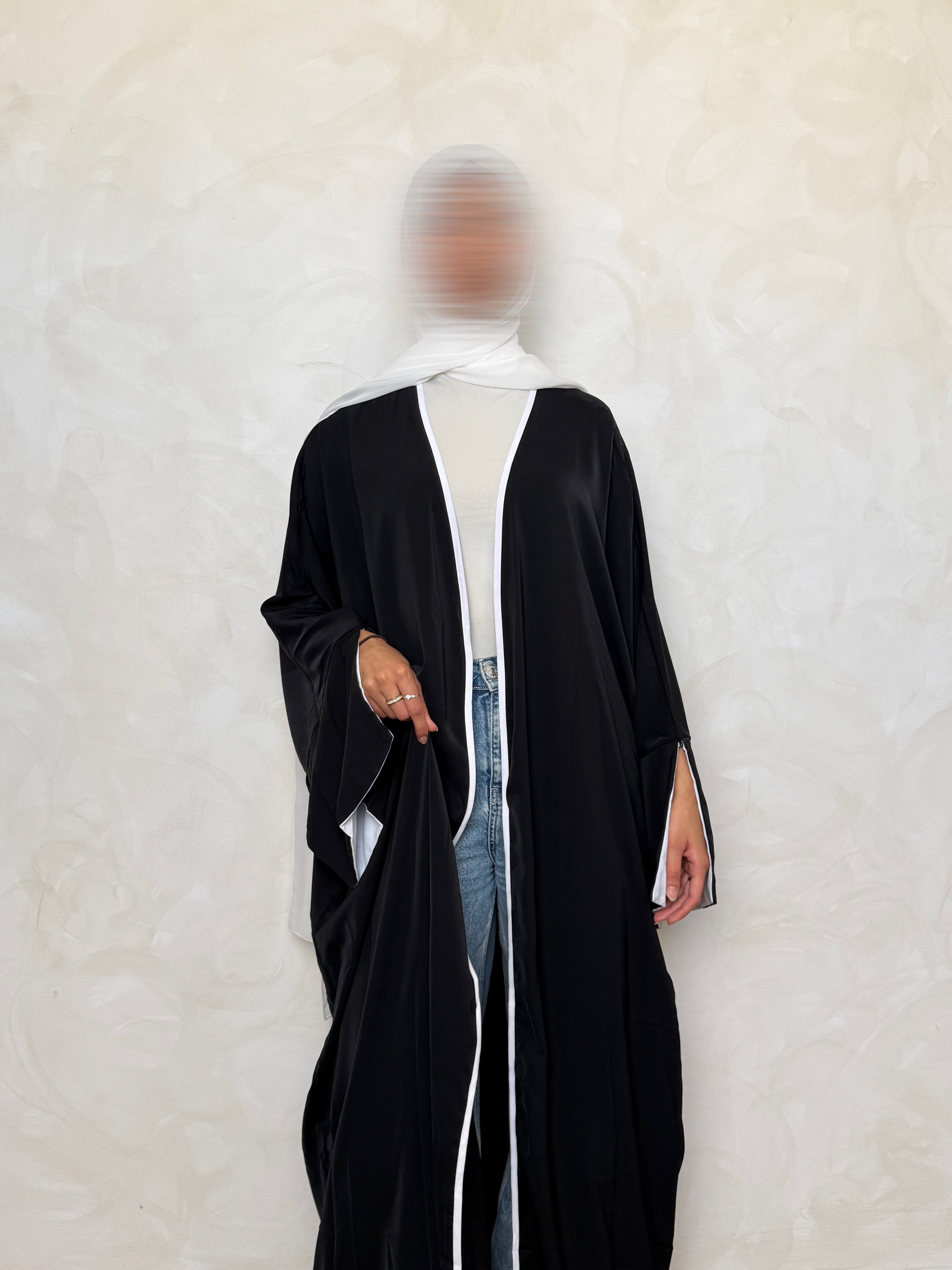 Open Abaya Noir