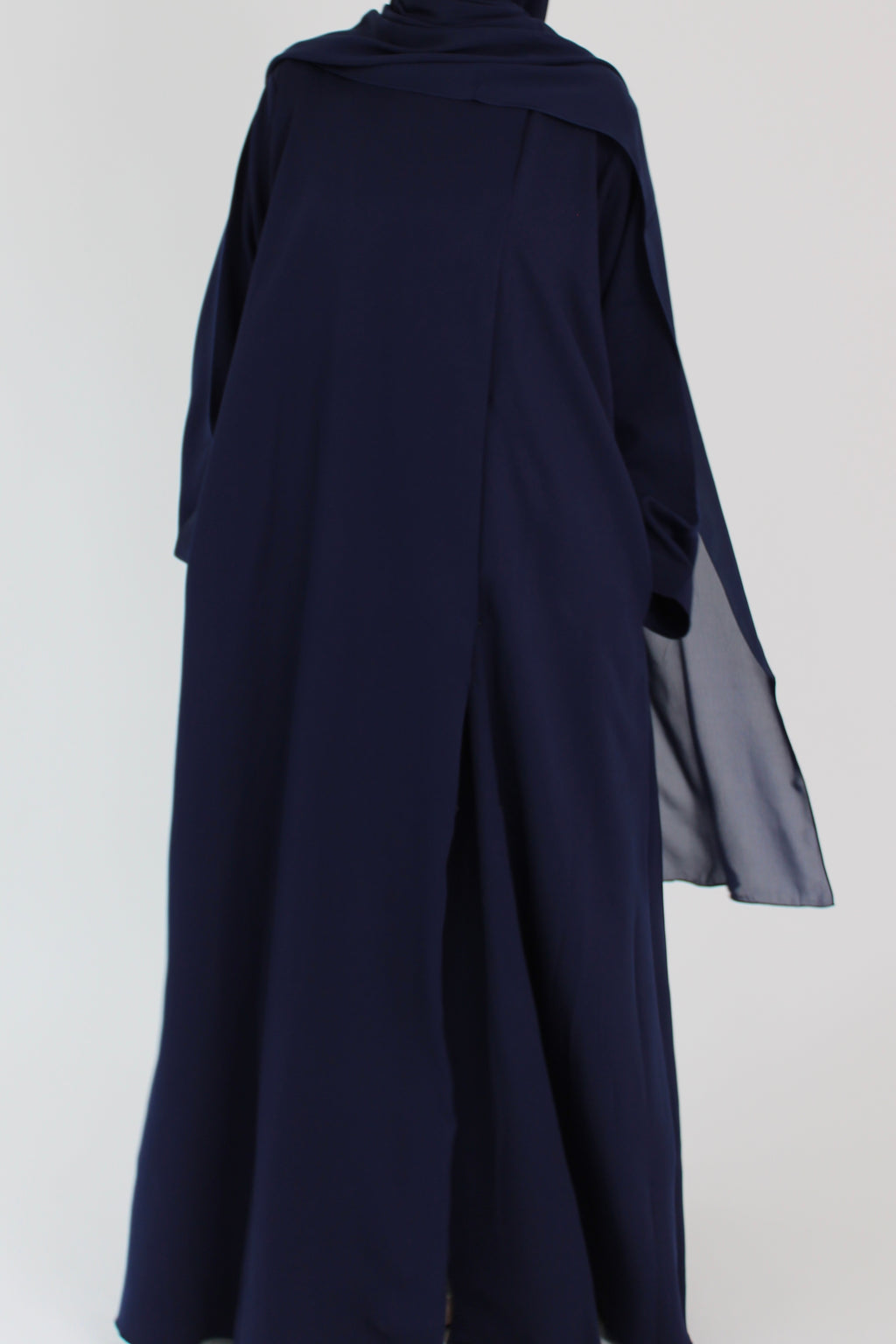 Deep Navy Draped Coat with Matching Sheila Hijab