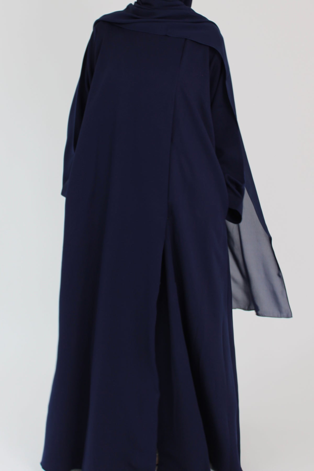 Deep Navy Draped Coat with Matching Sheila Hijab
