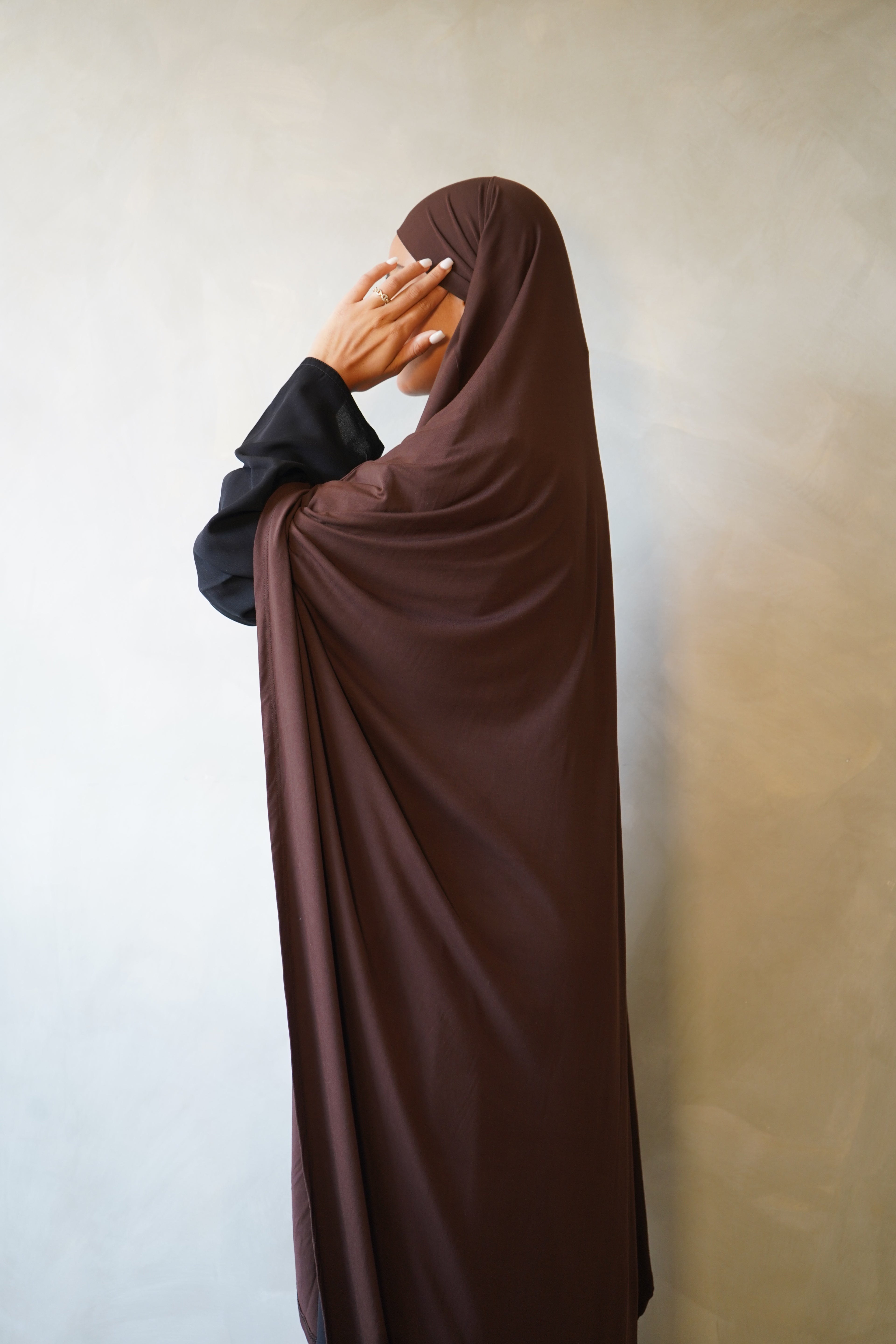 Large Choc Brown Jersey Khimar