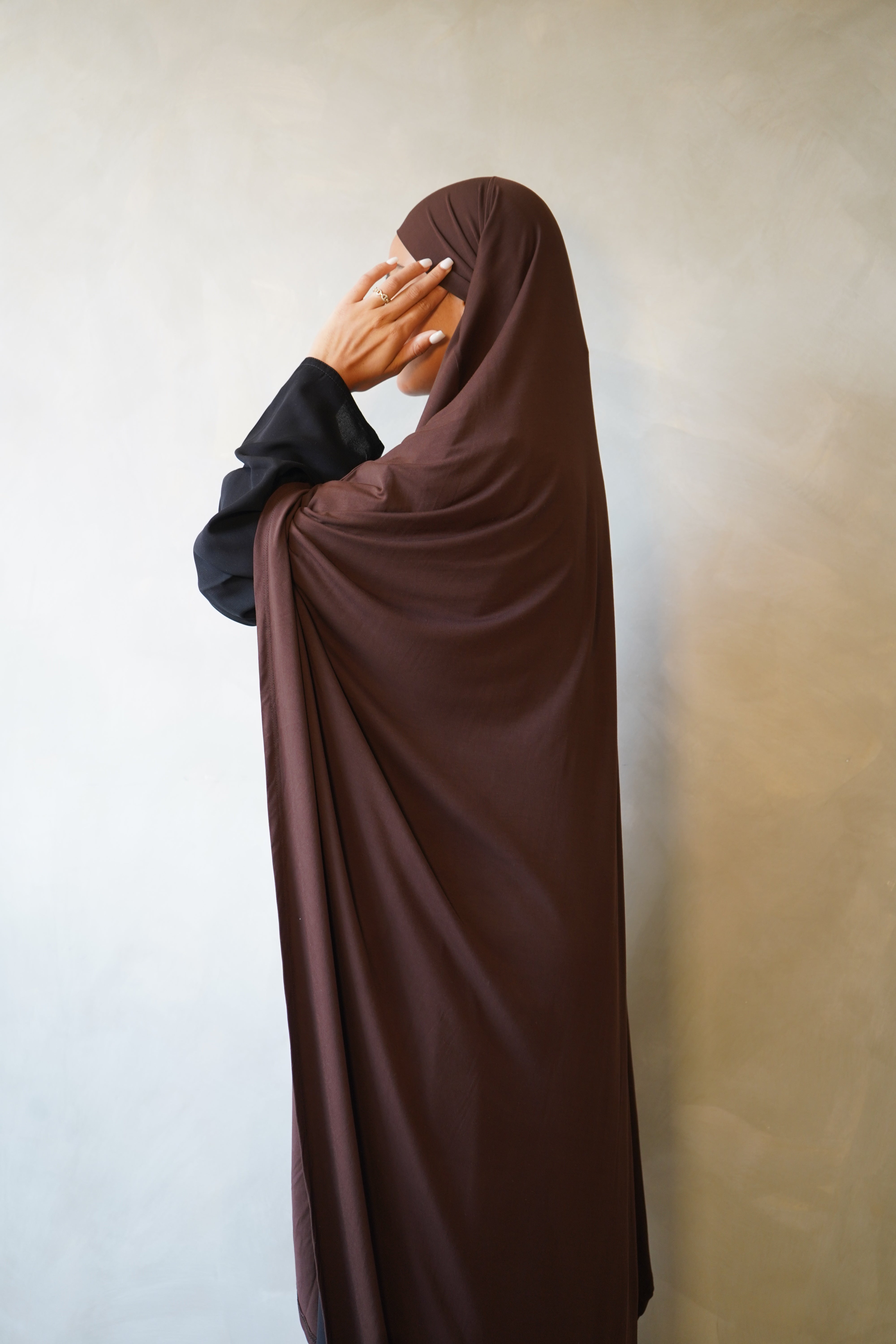 Large Choc Brown Jersey Khimar