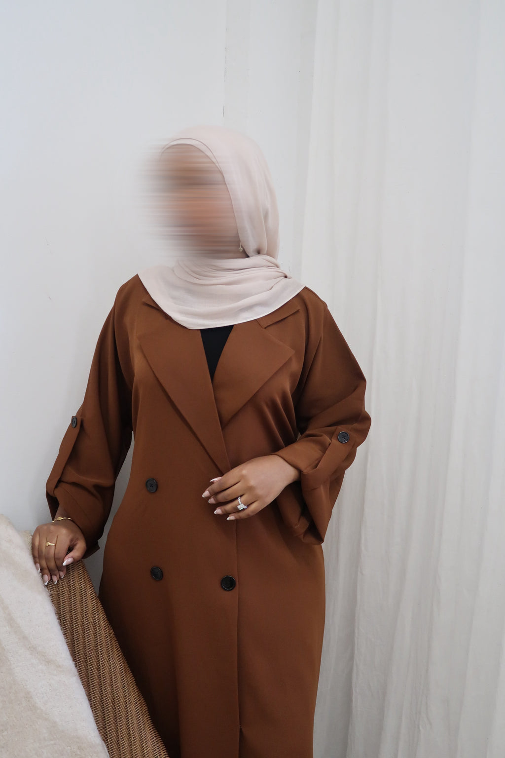 Trench Coat Abaya Tan