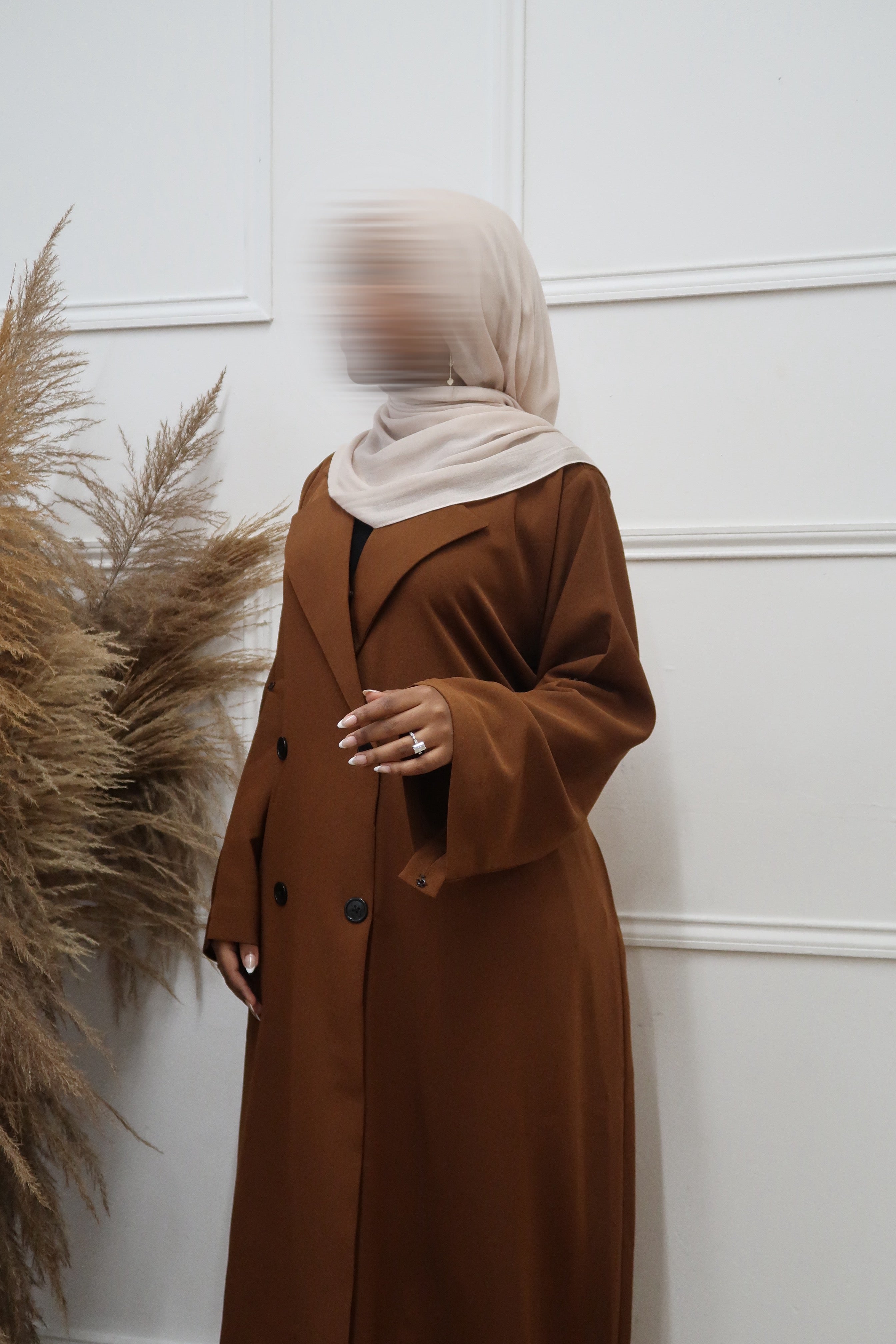 Trench Coat Abaya Tan