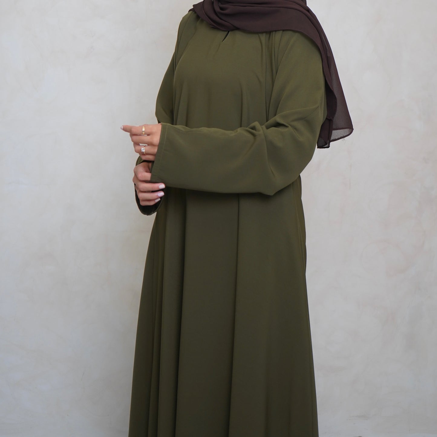 Classic A Line Abaya Olive Green