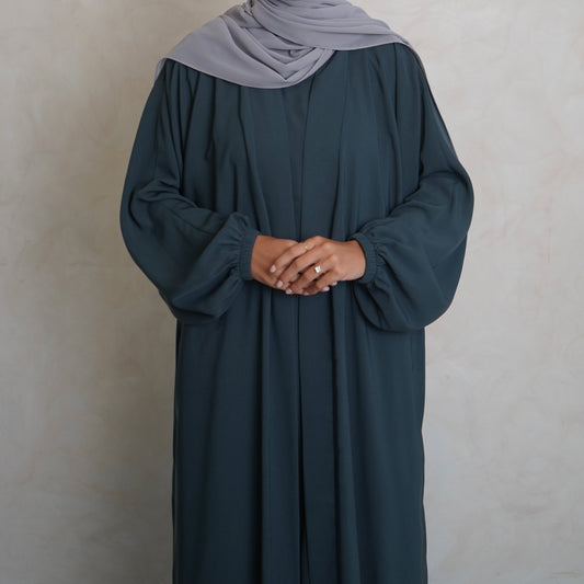 Cuffed Nubo Abaya Set Teal