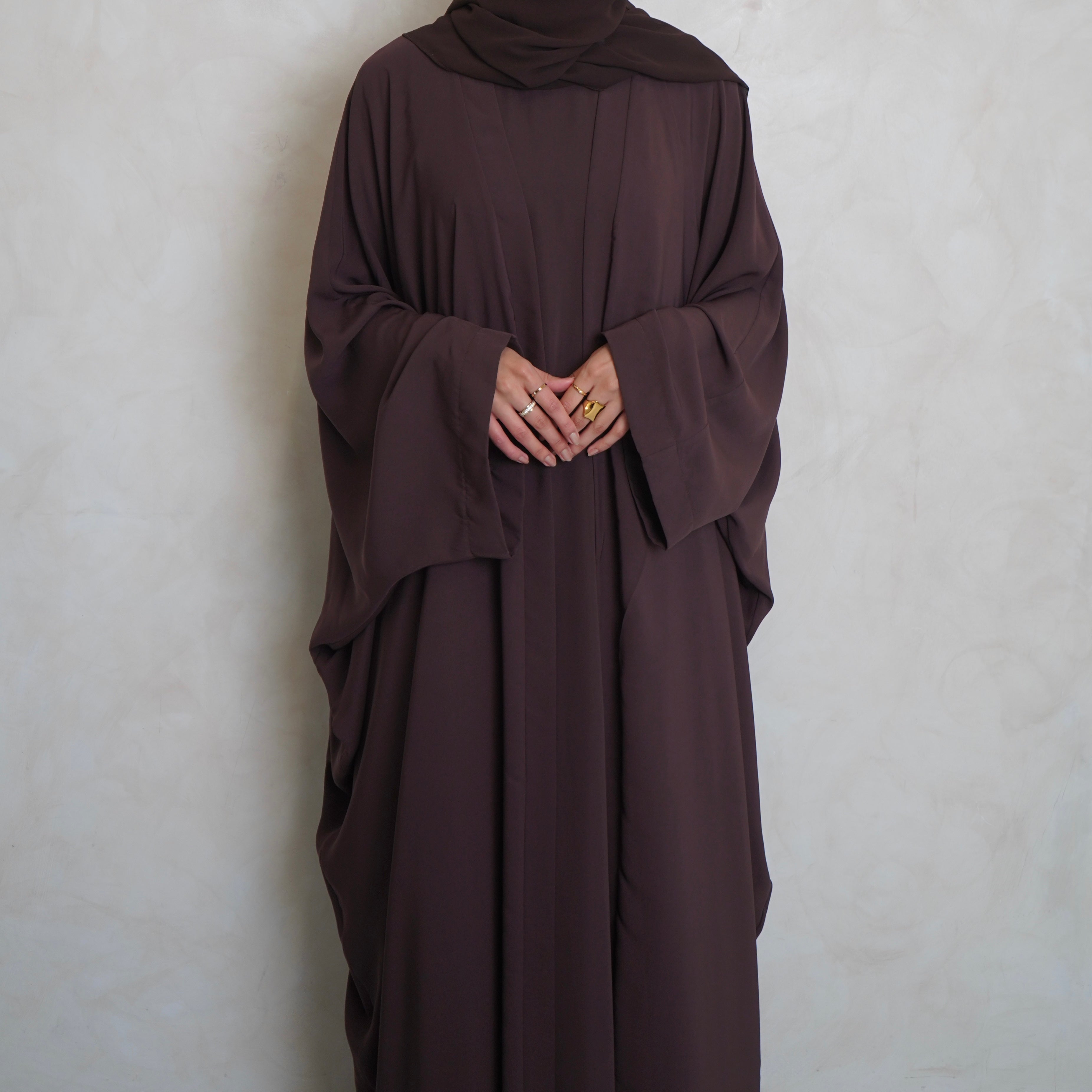 Nahla’s Open Cloak Abaya Choc Brown