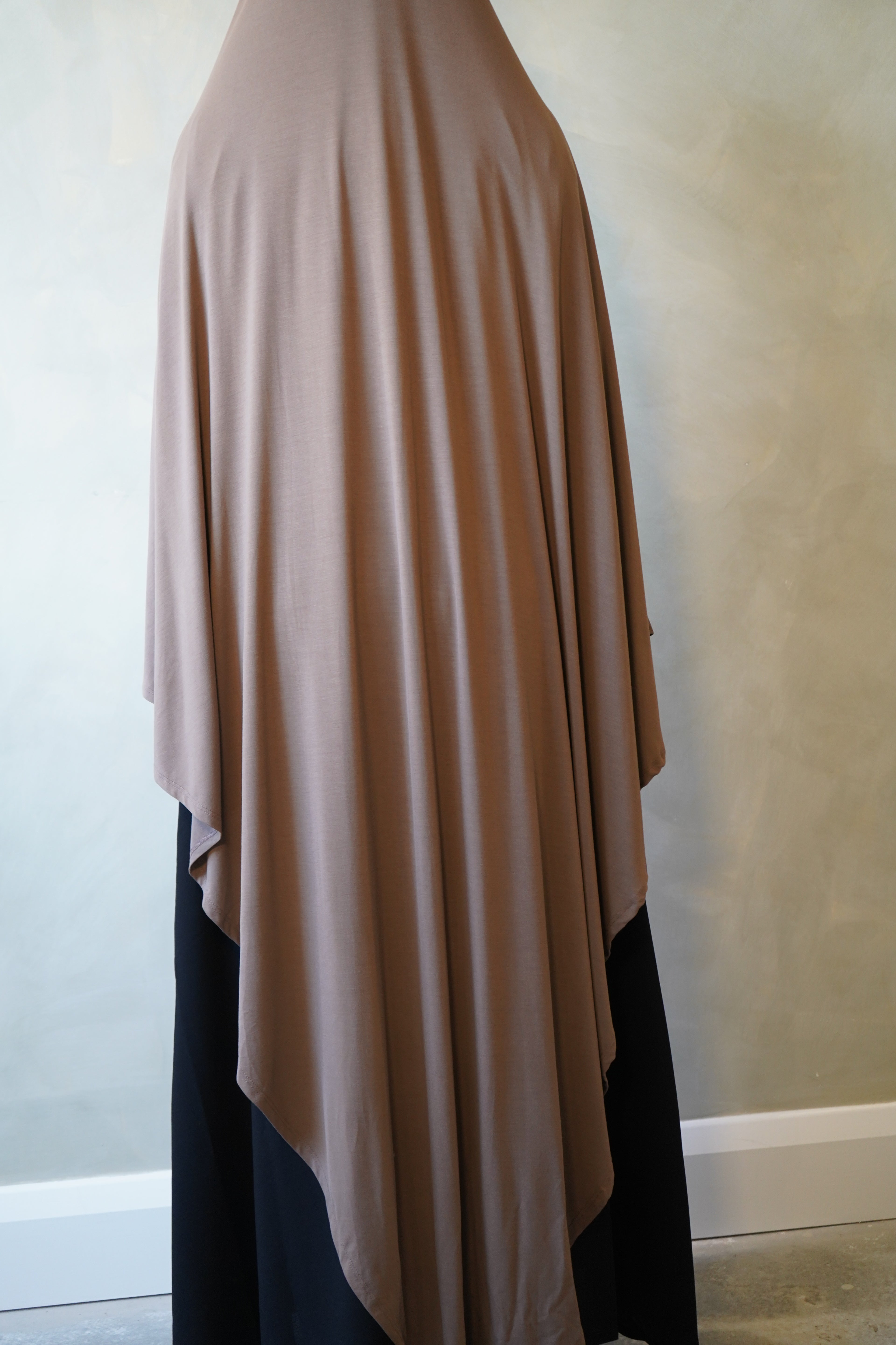 Large Taupe Brown Jersey Khimar