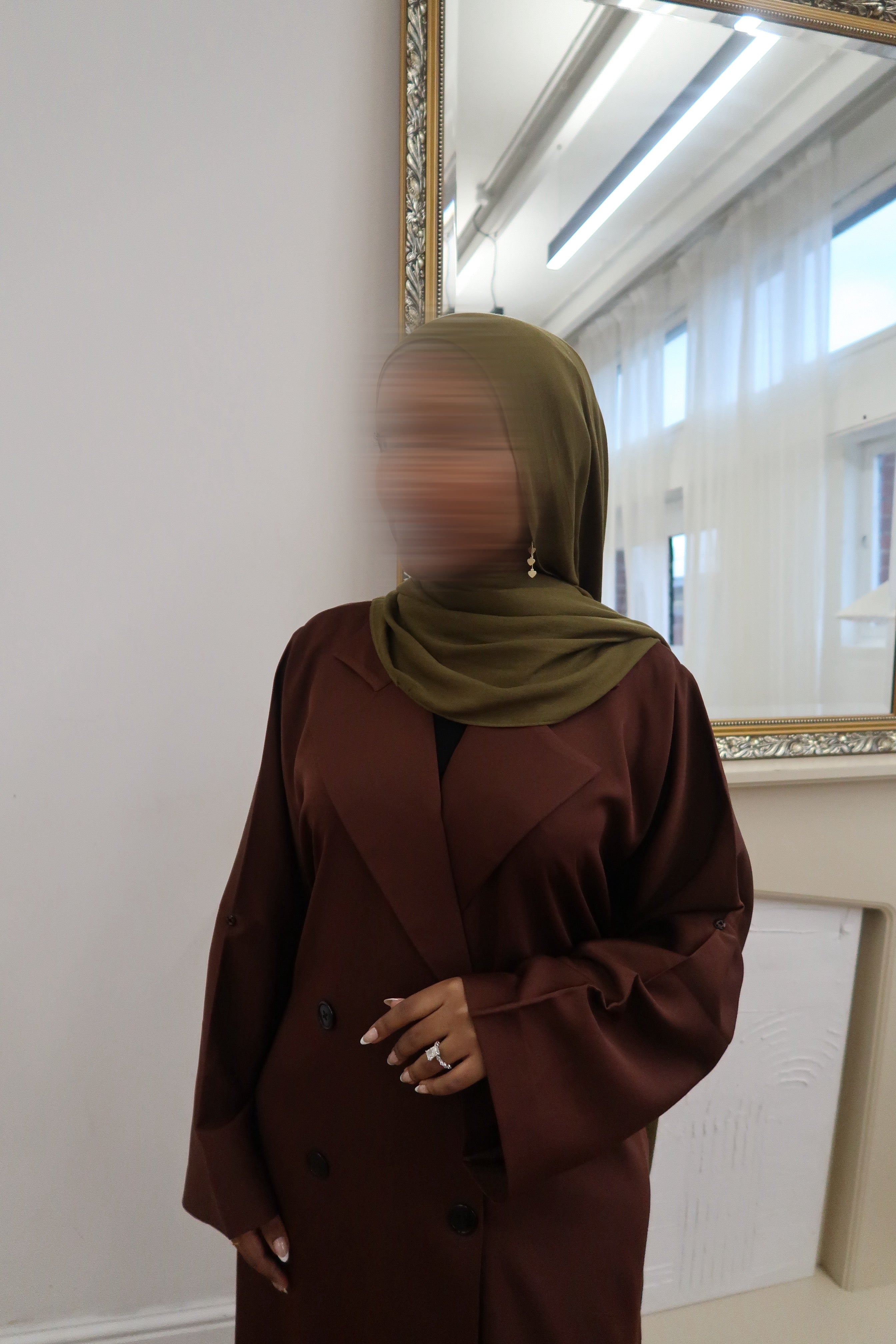 Trench Coat Abaya Brown