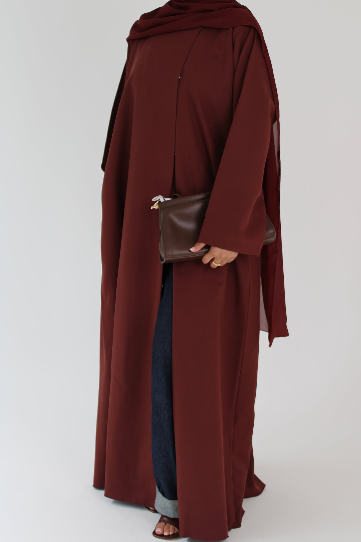 Cocoa Rose Draped Coat with Matching Sheila Hijab