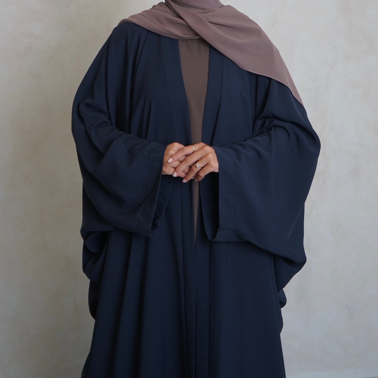 Nahla’s Open Cloak Abaya Navy Grey