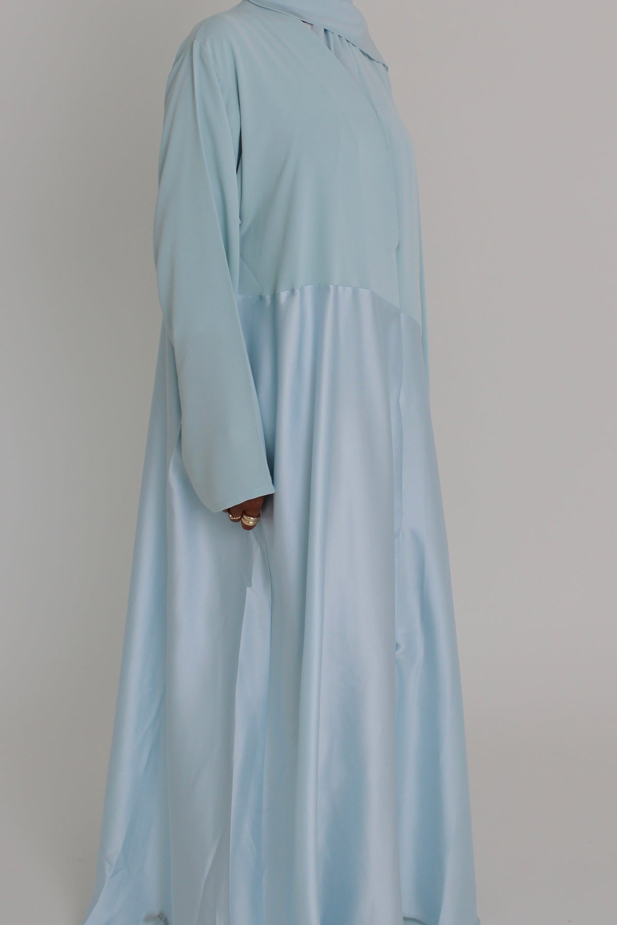 Powdered Blue Silk with Matching Sheila Hijab