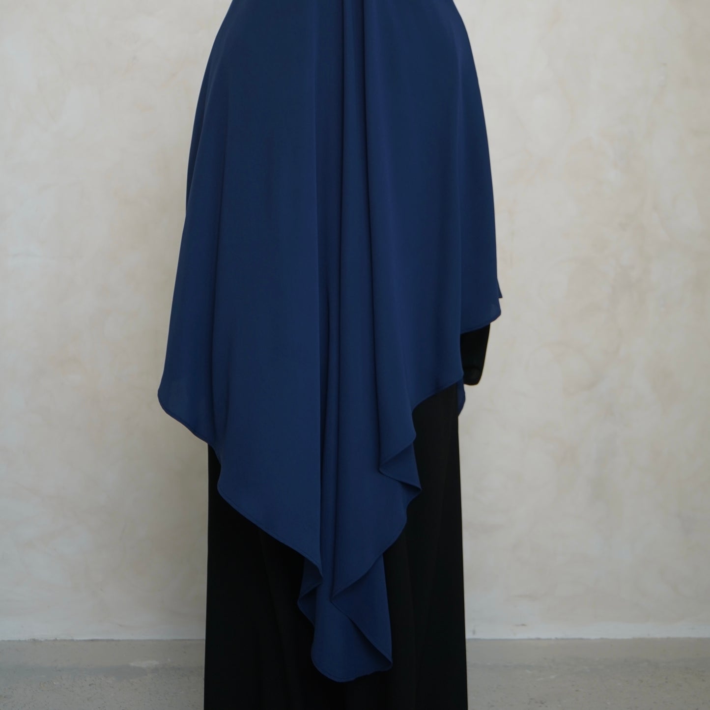 Navy Blue Khimar with Niqab Ties