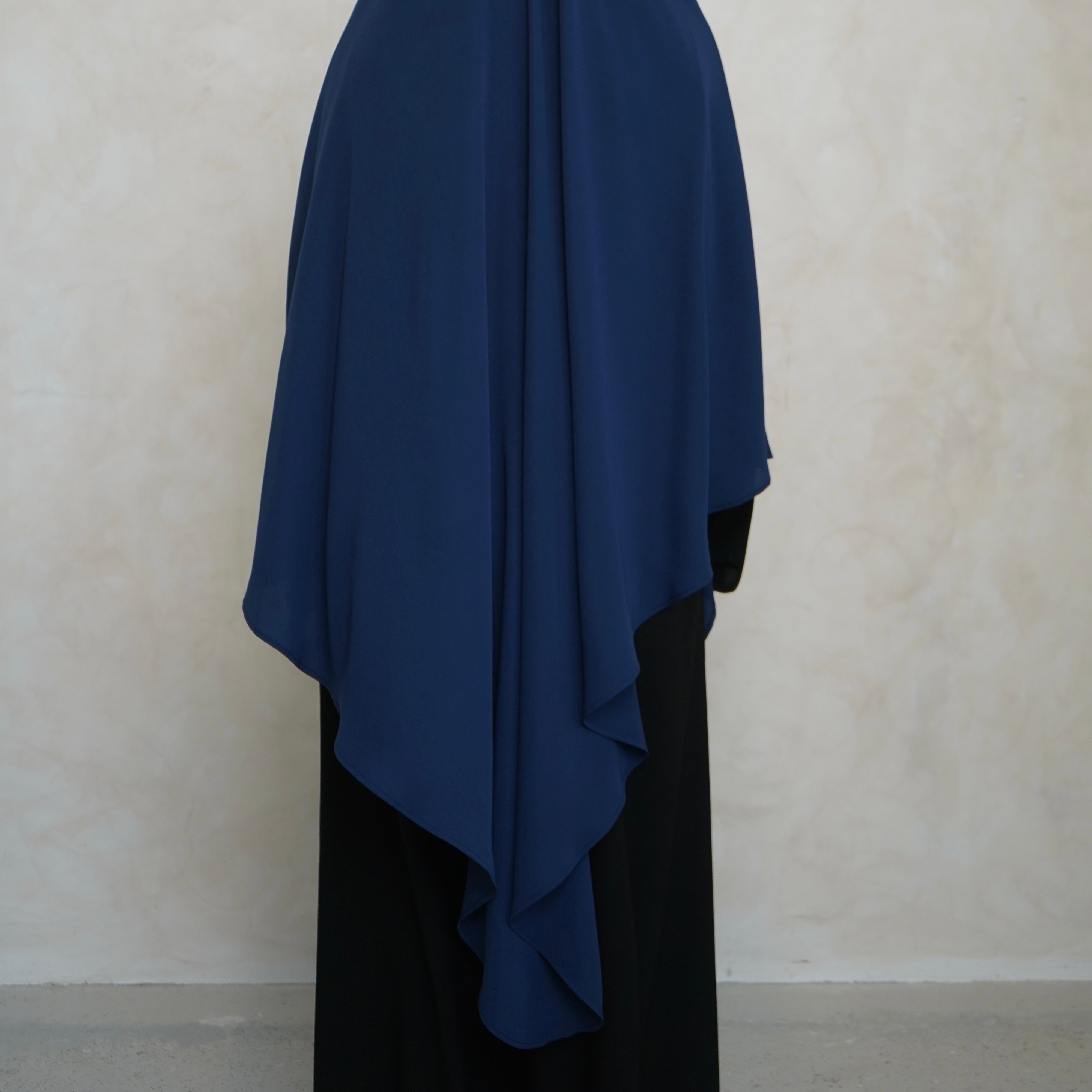 Navy Blue Khimar with Niqab Ties