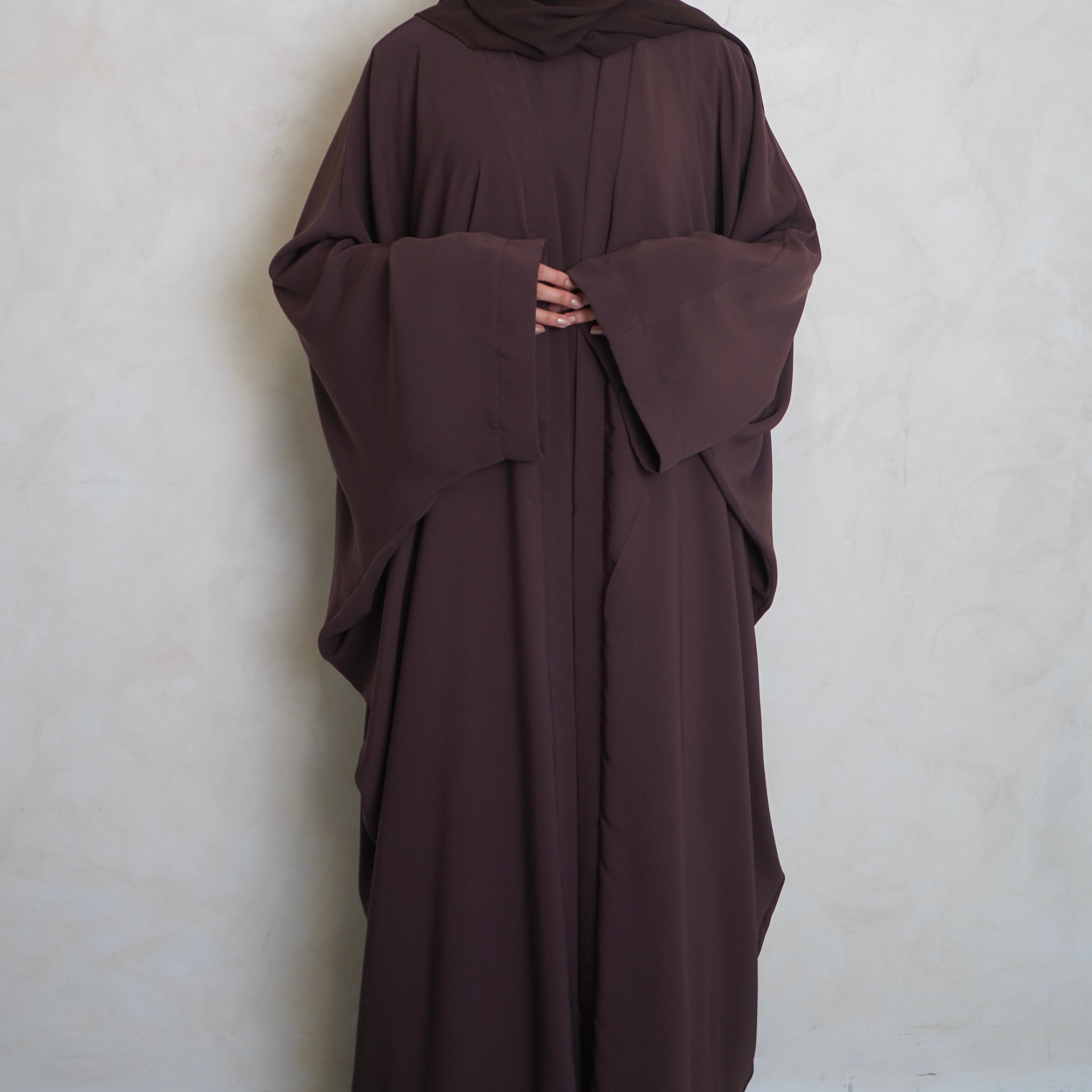 Nahla’s Open Cloak Abaya Choc Brown