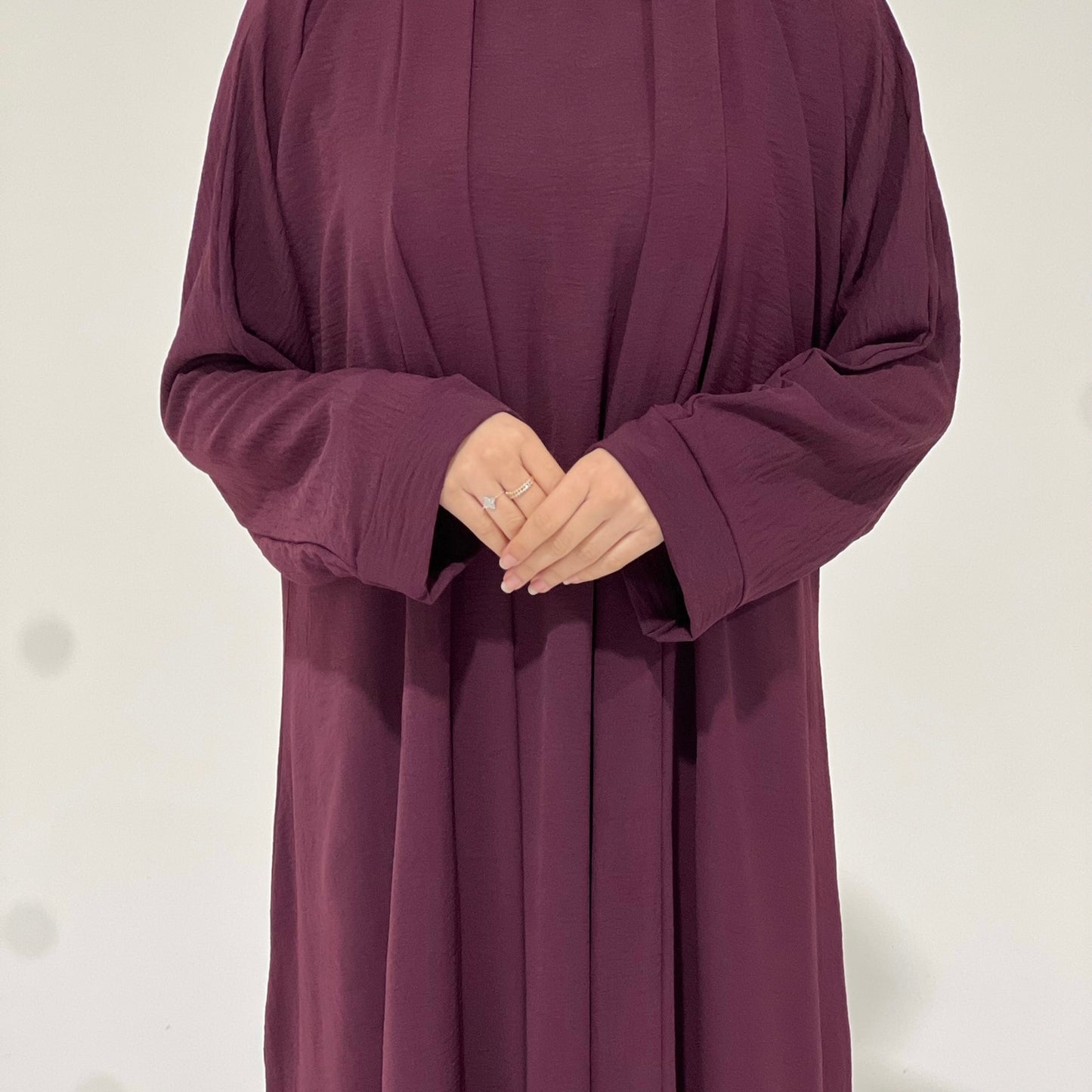 Crepe Abaya Set Burgundy