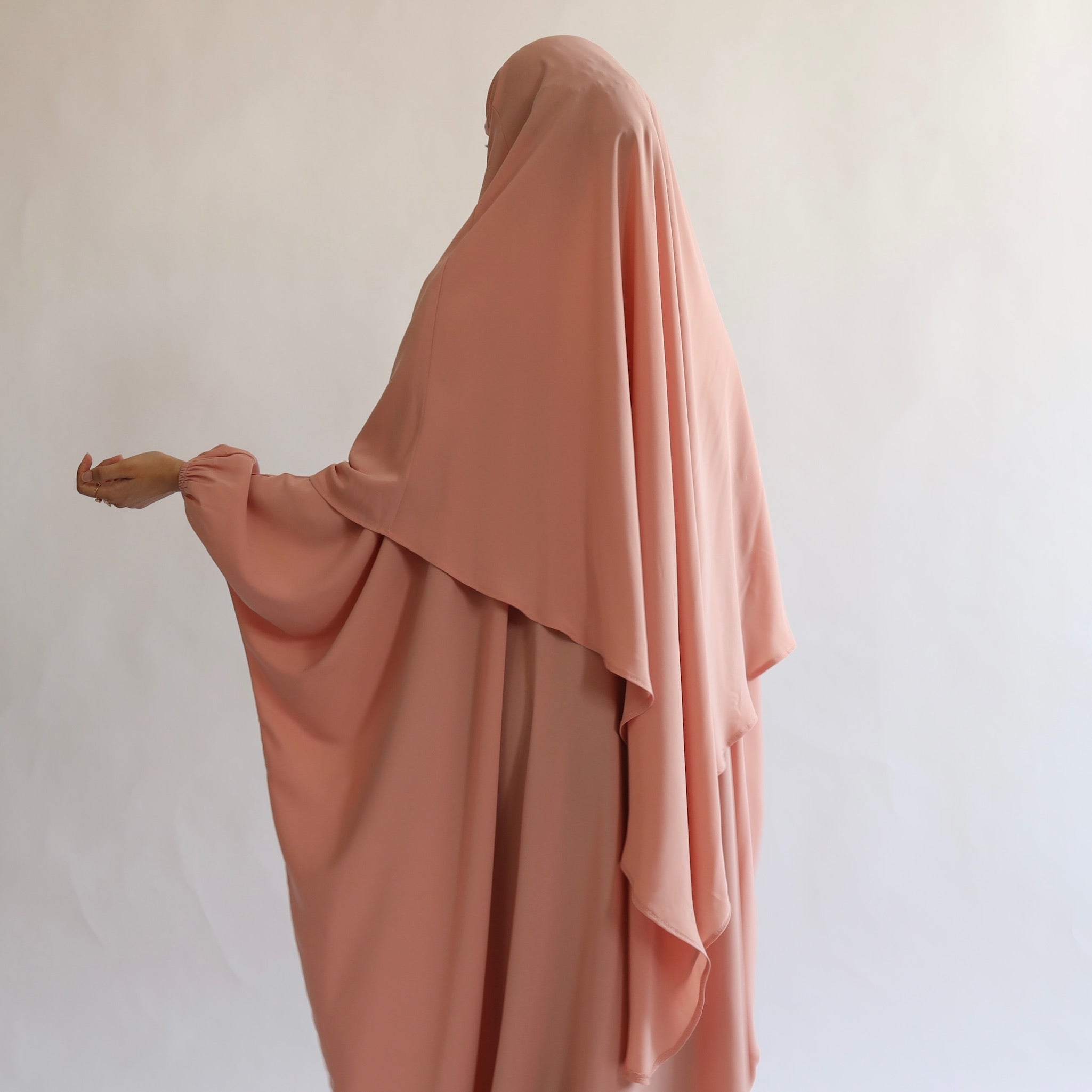 Blush Khimar with Niqab Ties