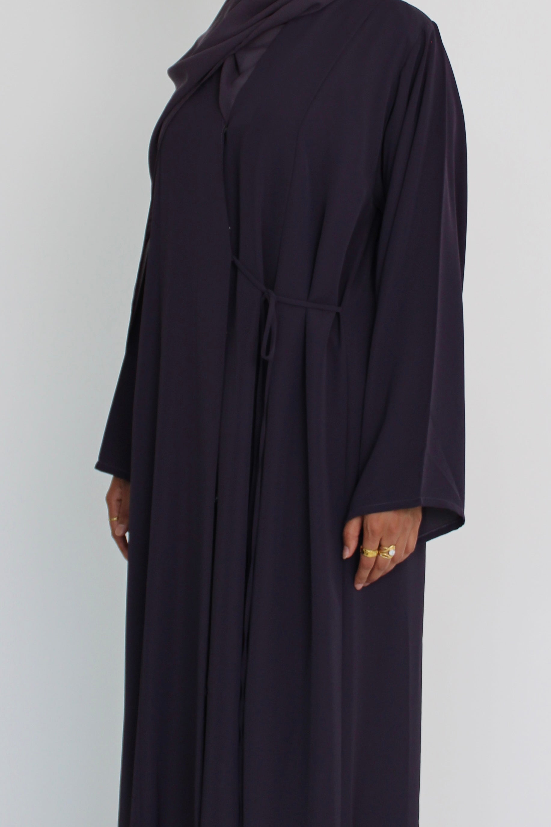 Sweet grape Abaya with Matching Sheila Scarf
