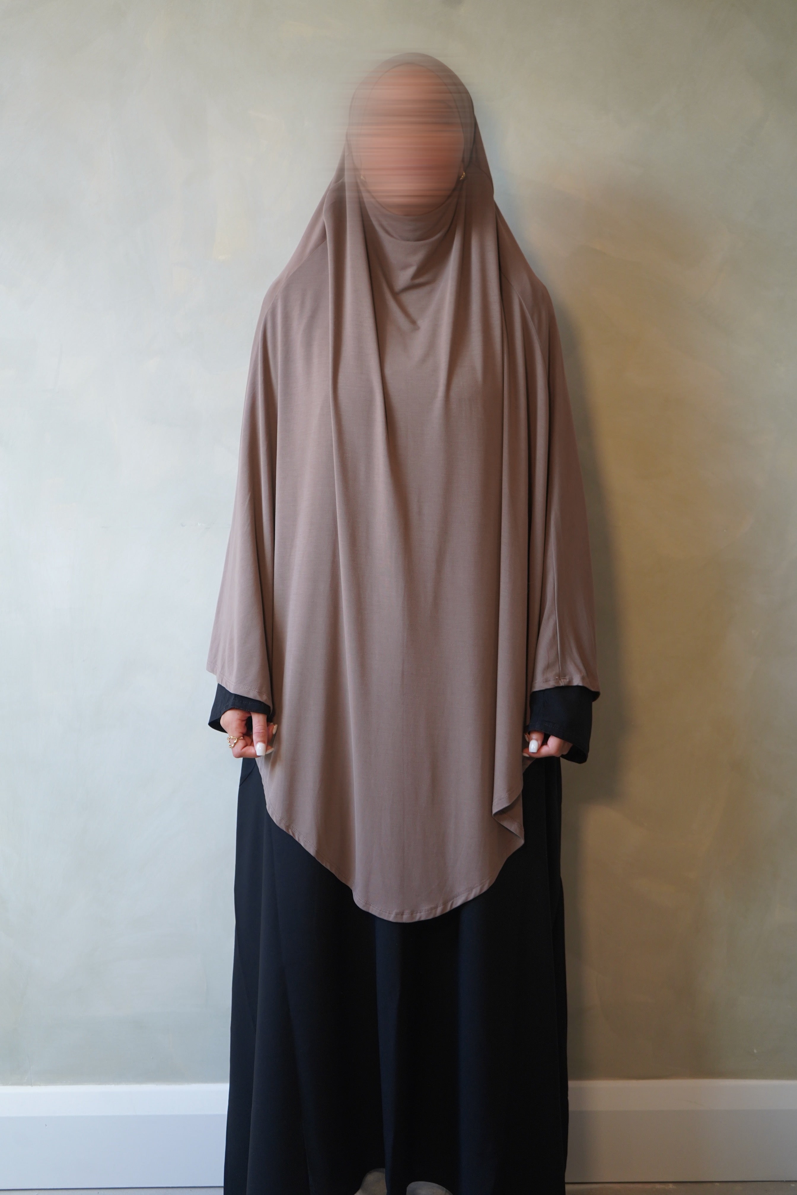 Small Taupe Brown Jersey Khimar