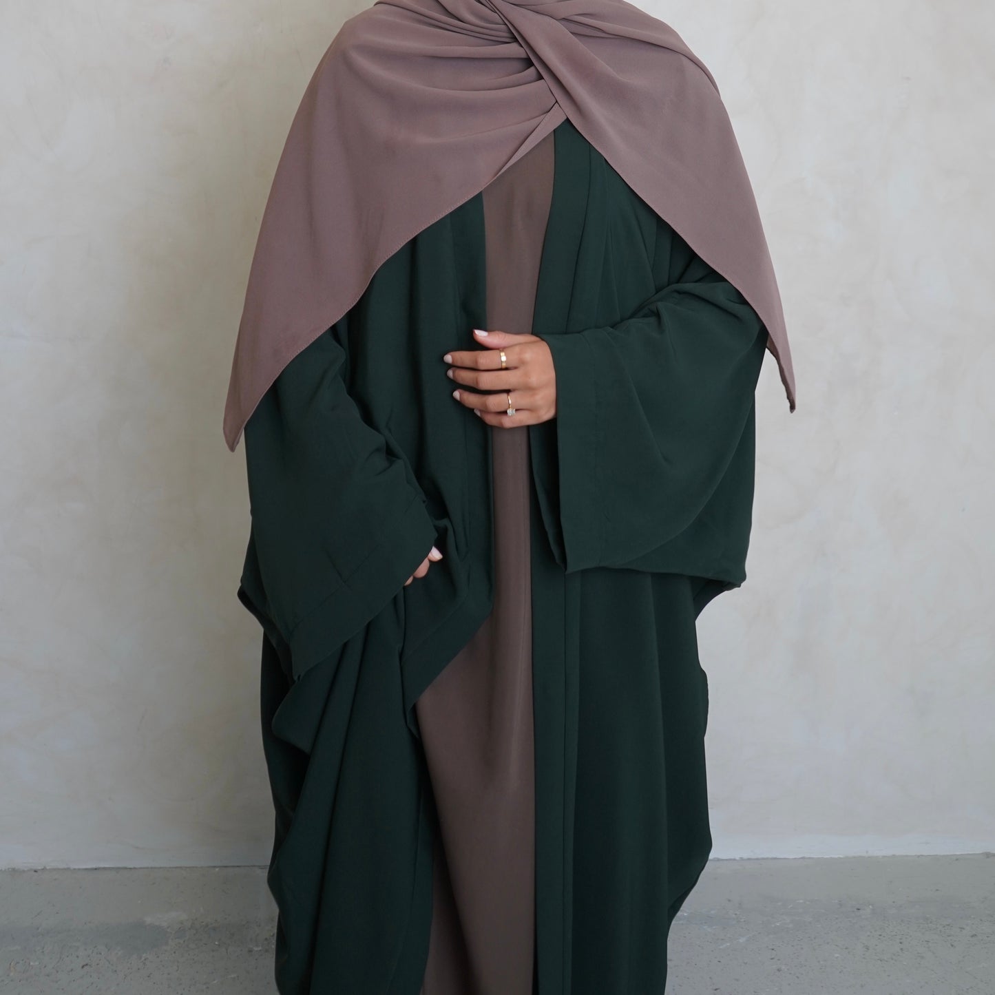 Nahla’s Open Cloak Abaya Bottle Green